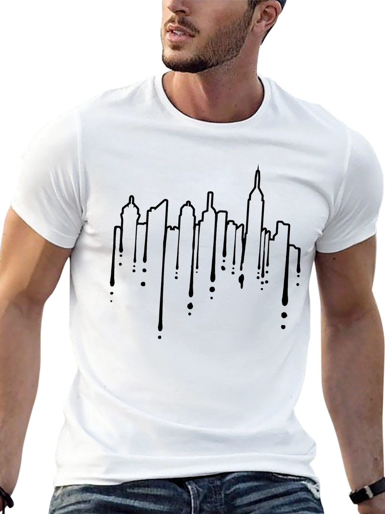 Urban Skyline Drip Graphic Tee