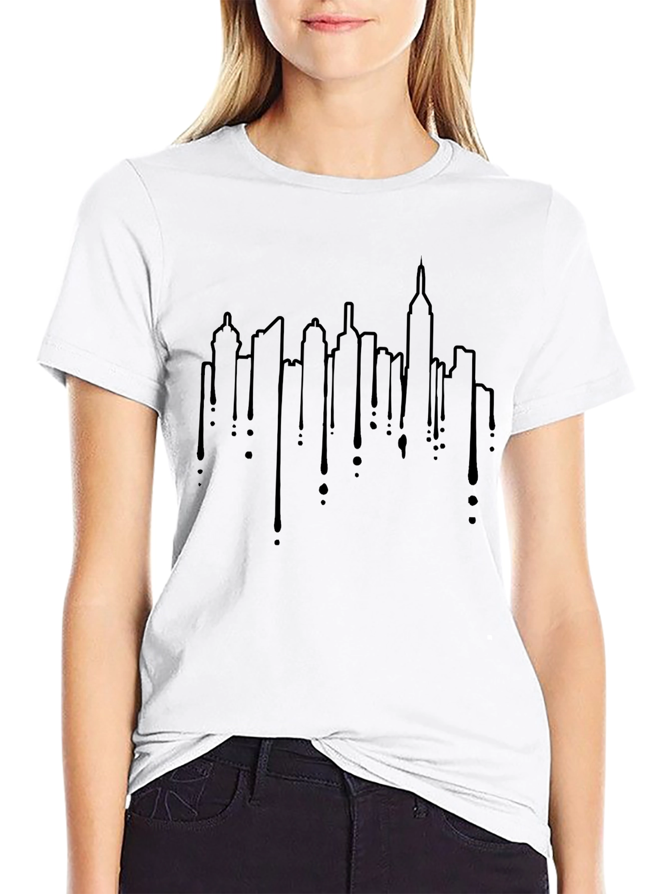 Urban Skyline Drip Graphic Tee