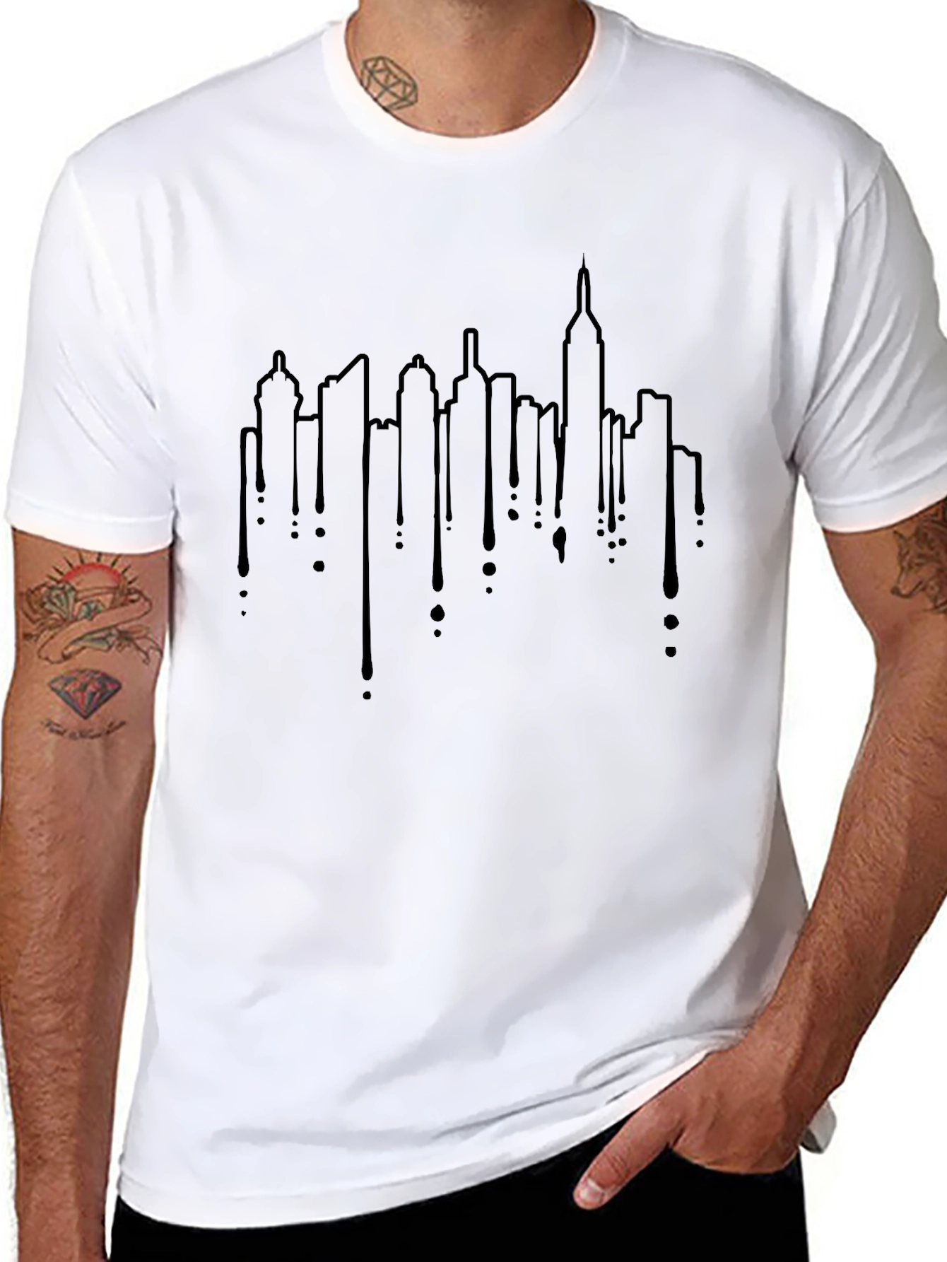 Urban Skyline Drip Graphic Tee