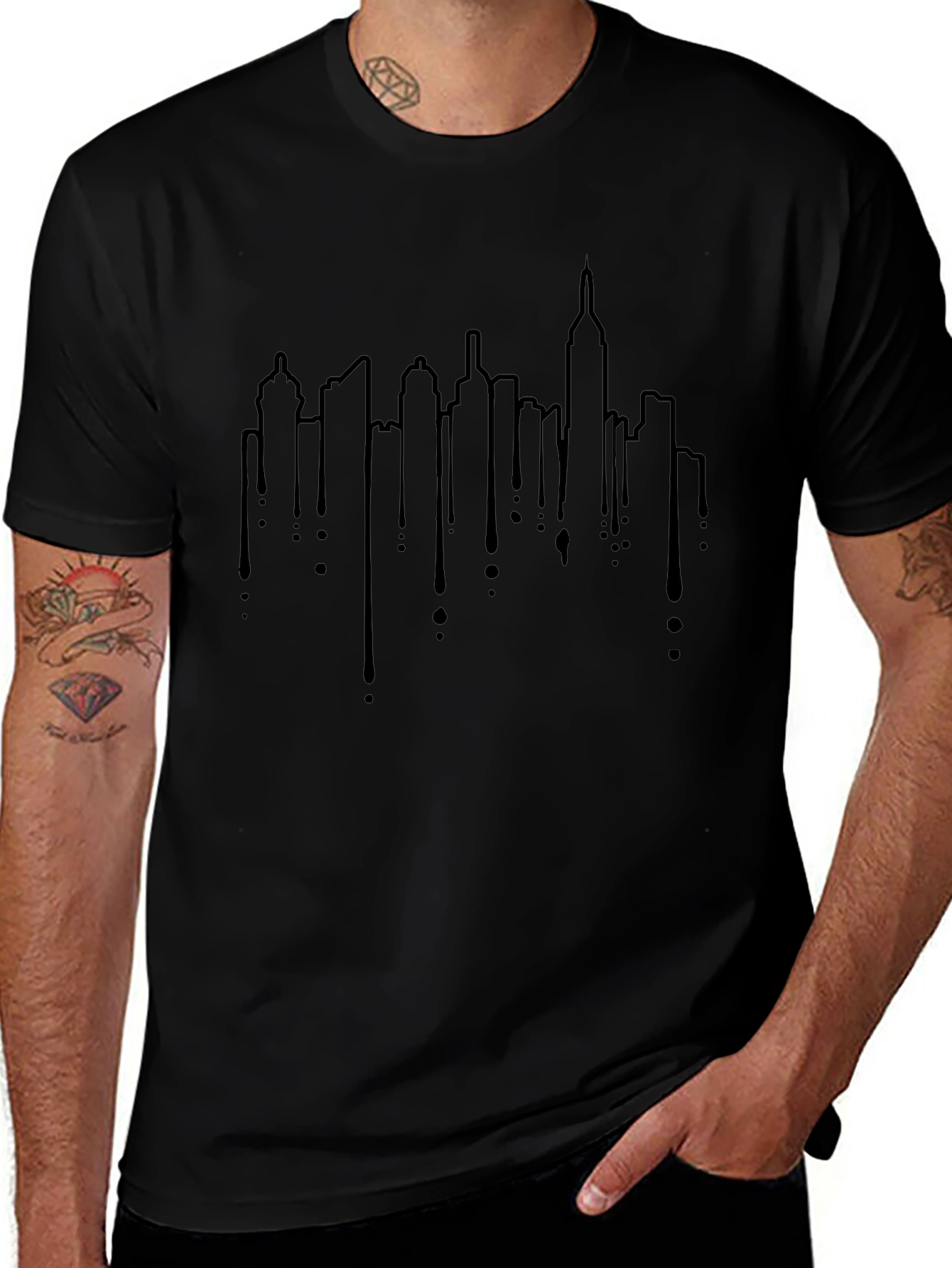 Urban Skyline Drip Graphic Tee