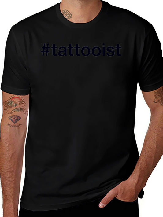 Tattooist Hashtag Graphic Crew Neck Tee