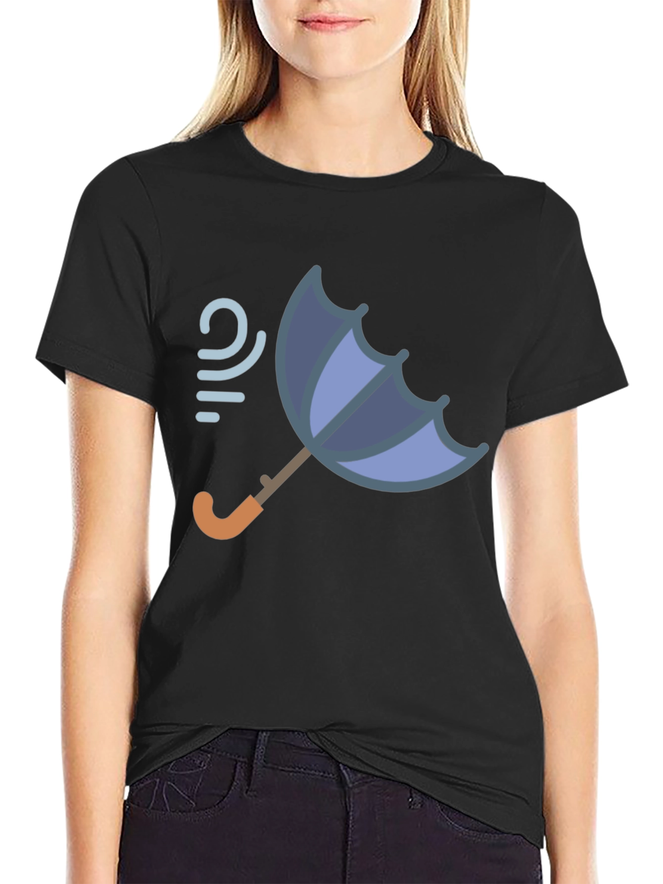 Windy Weather Umbrella Graphic T-Shirt