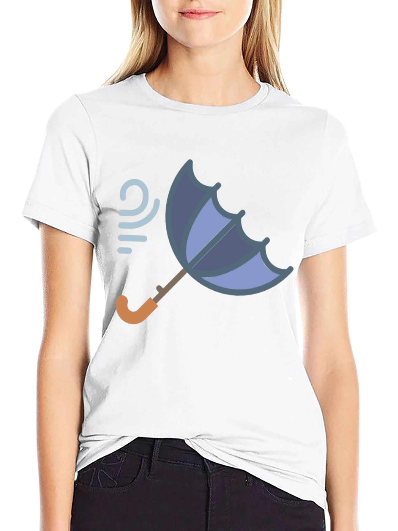 Windy Weather Umbrella Graphic T-Shirt