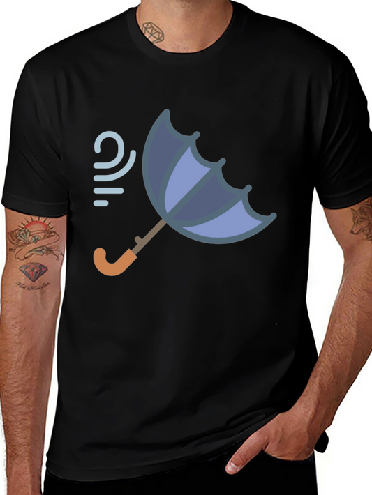 Windy Weather Umbrella Graphic T-Shirt