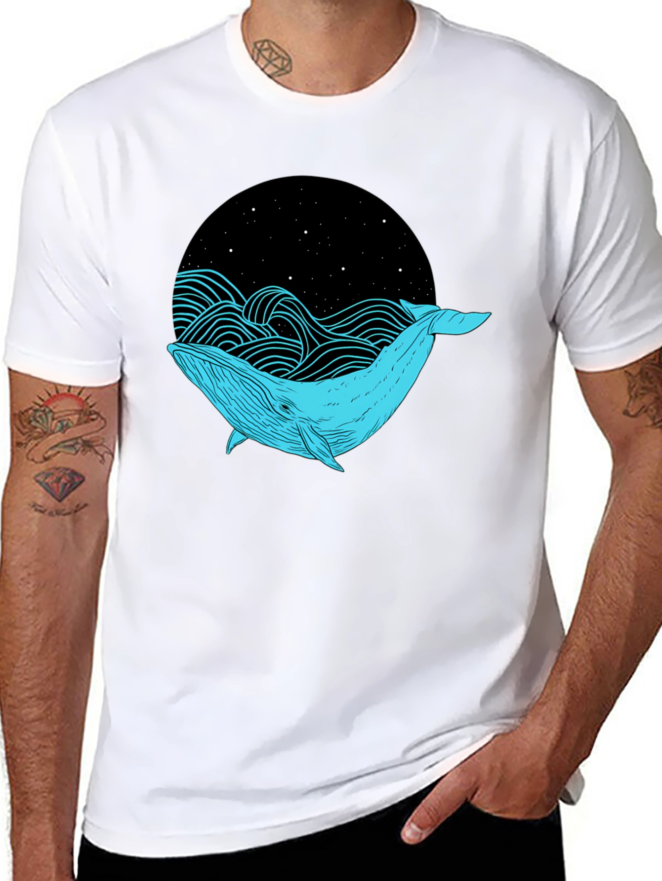 Whale Graphic Black T-Shirt - Unique Design