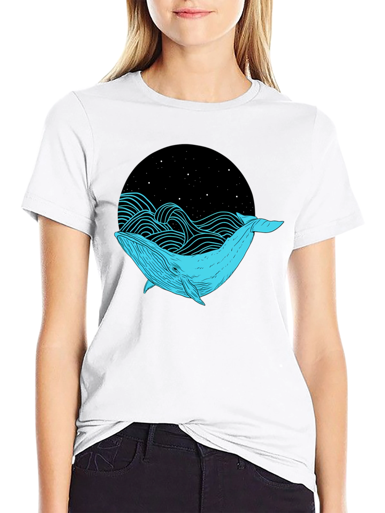 Whale Graphic Black T-Shirt - Unique Design