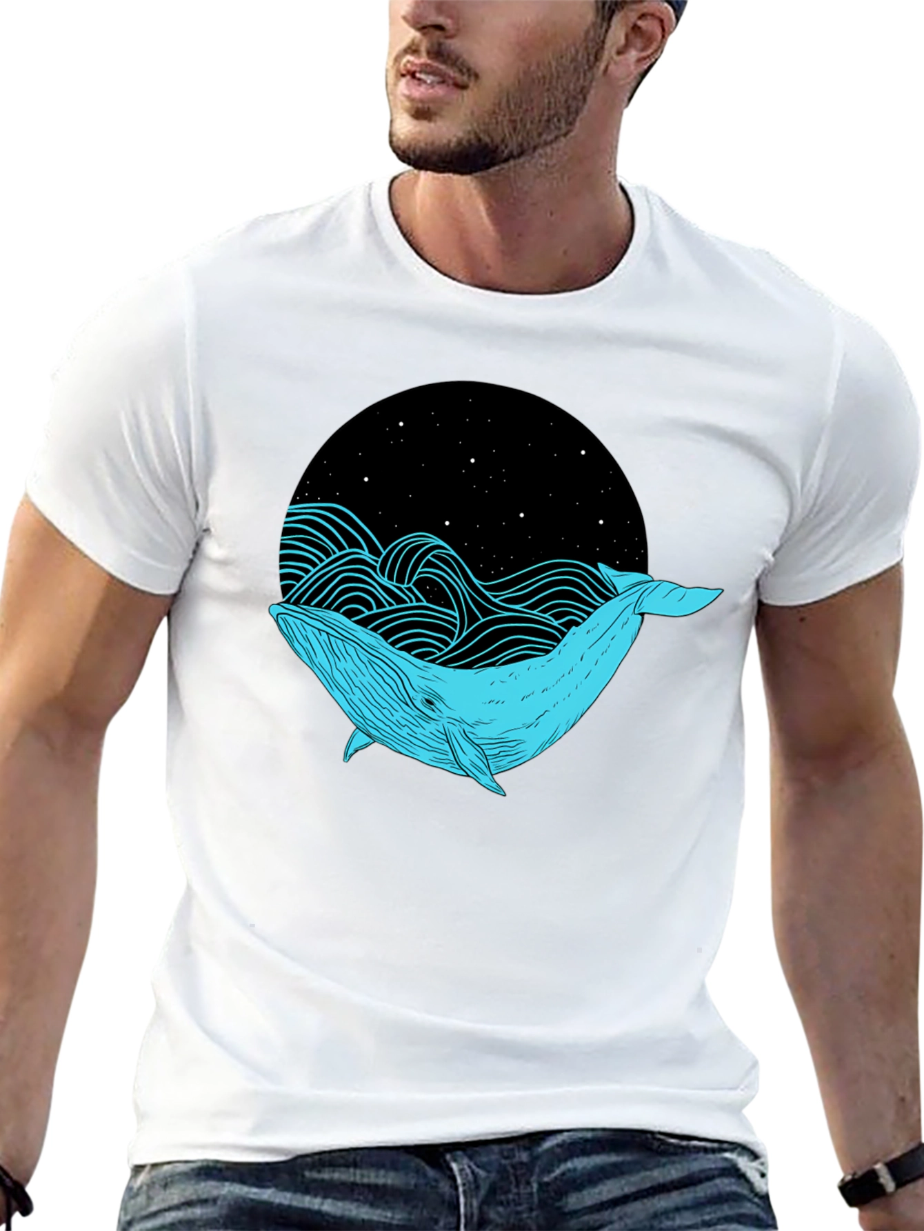 Whale Graphic Black T-Shirt - Unique Design