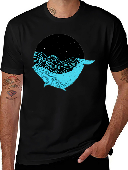Whale Graphic Black T-Shirt - Unique Design