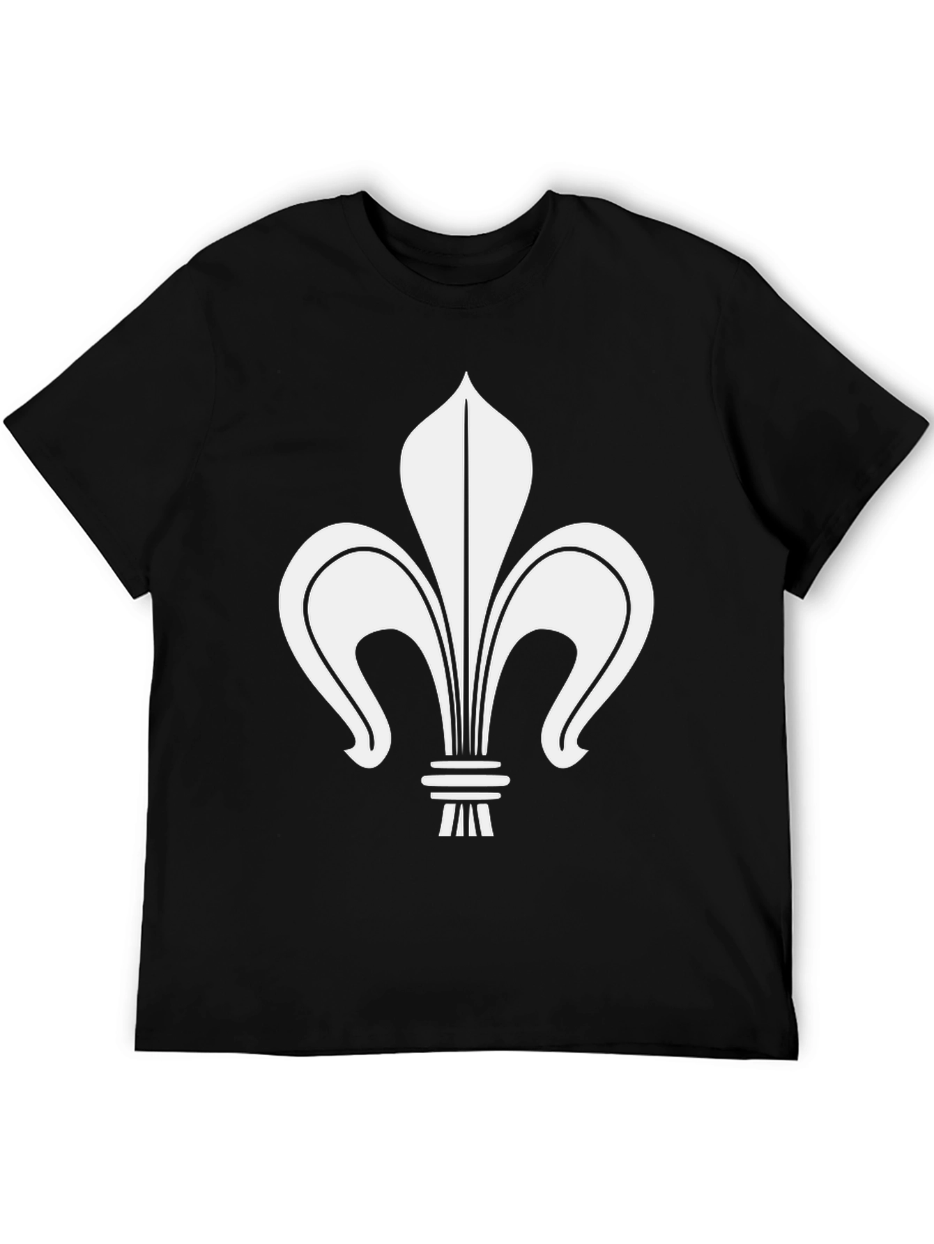 Fleur-de-lis Graphic Tee - Casual Black T-Shirt