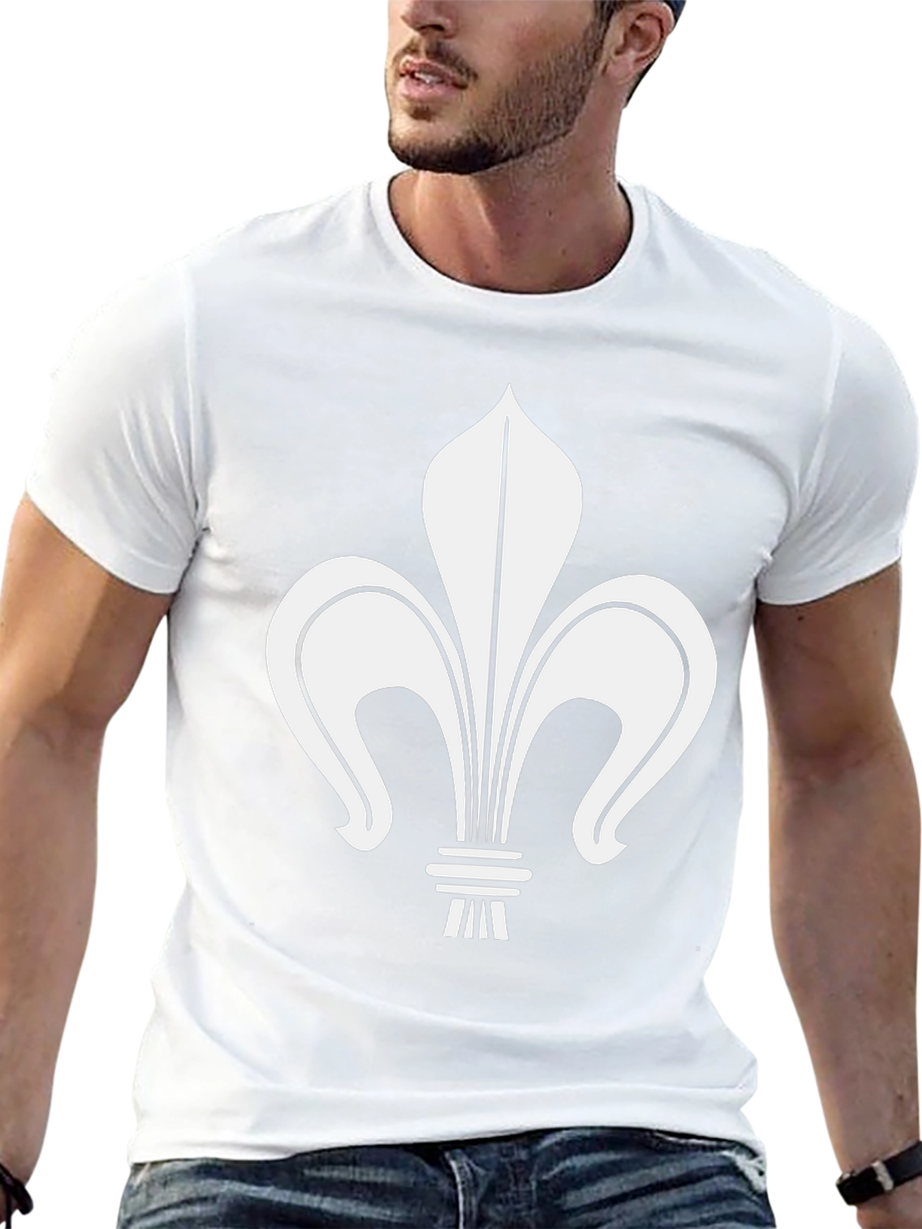 Fleur-de-lis Graphic Tee - Casual Black T-Shirt
