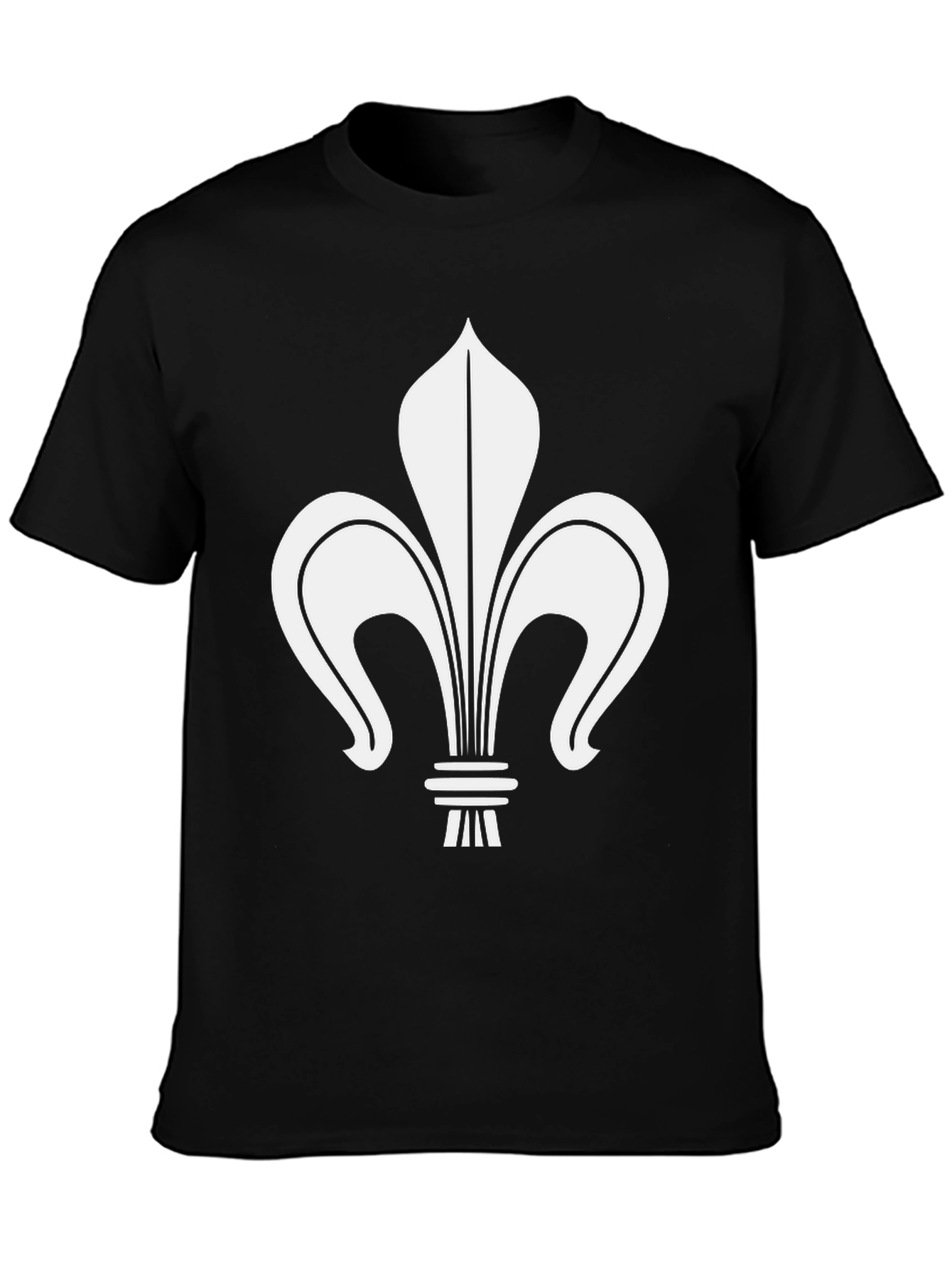 Fleur-de-lis Graphic Tee - Casual Black T-Shirt