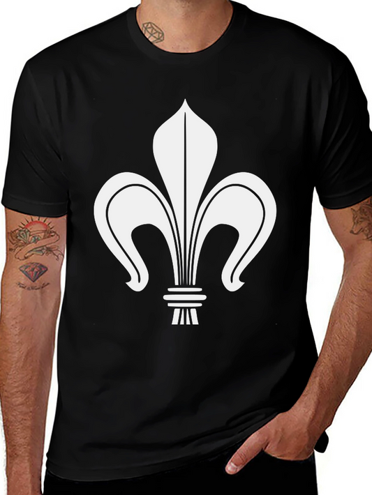 Fleur-de-lis Graphic Tee - Casual Black T-Shirt
