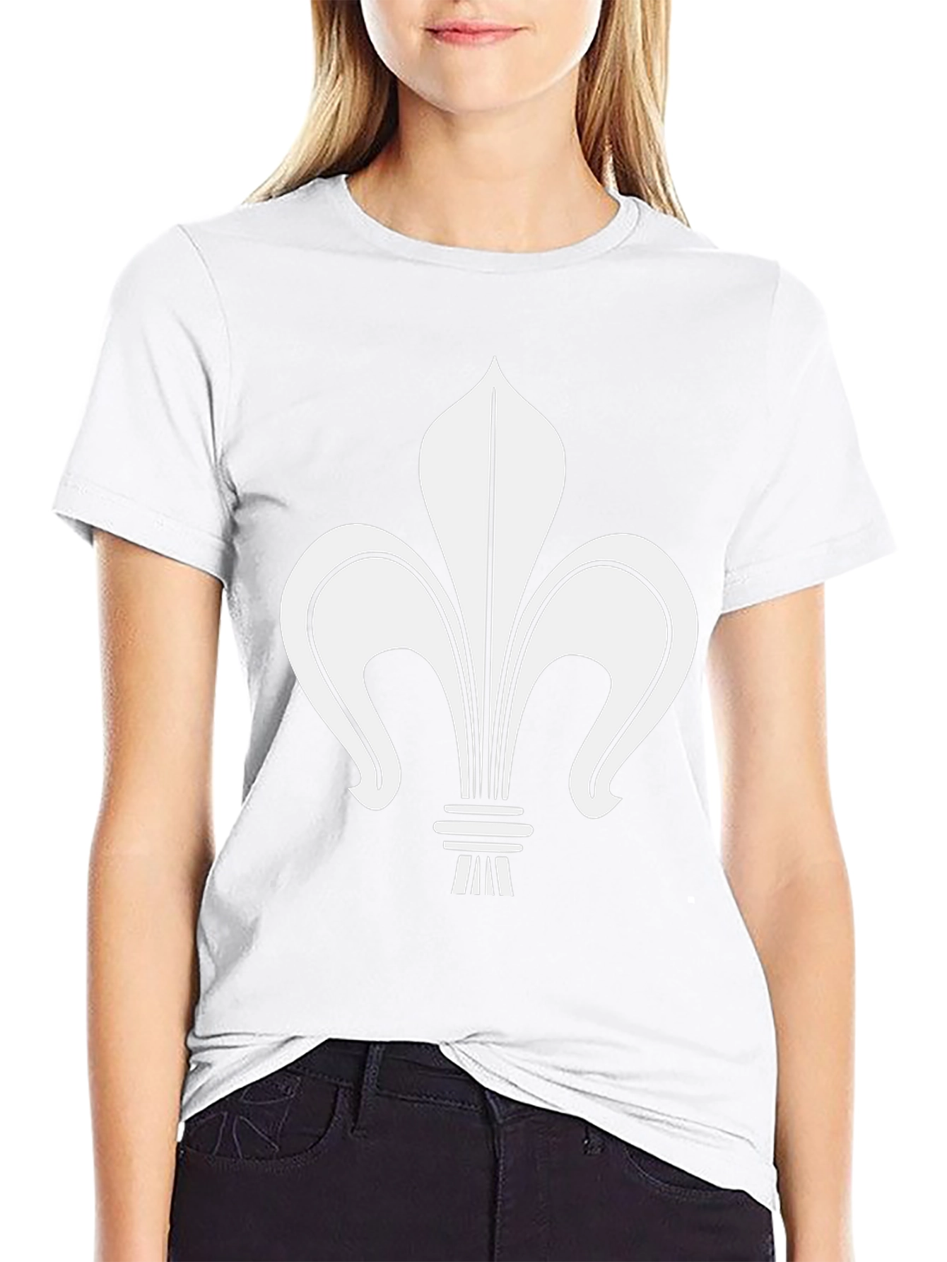 Fleur-de-lis Graphic Tee - Casual Black T-Shirt
