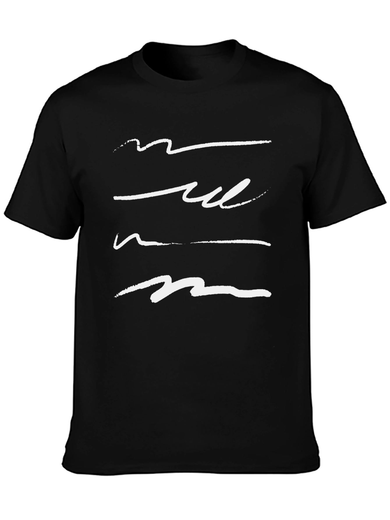 Abstract Line Art Black T-Shirt