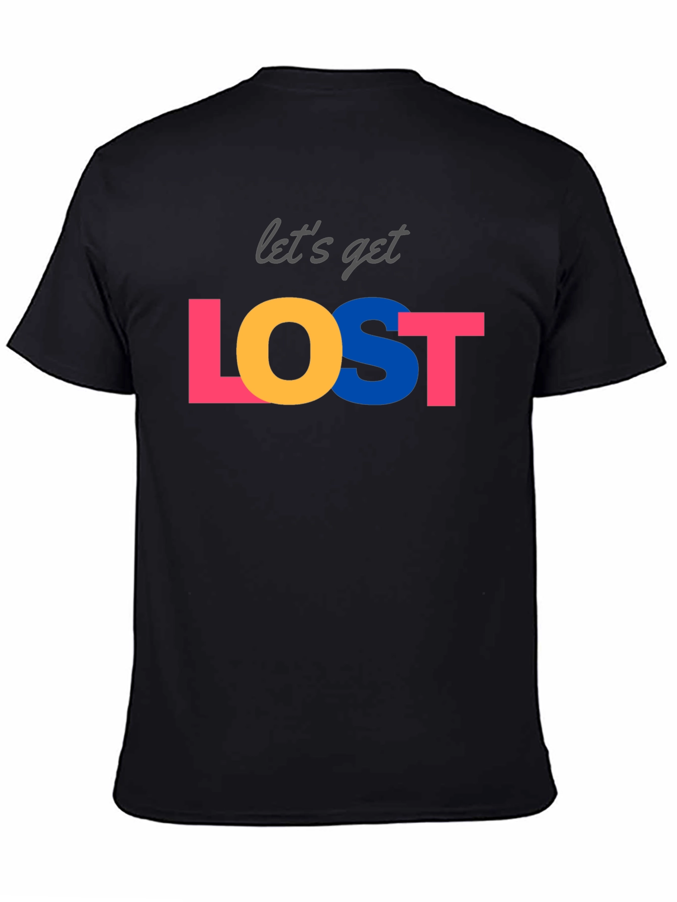 Lets Get Lost Graphic Tee - Black Crew Neck