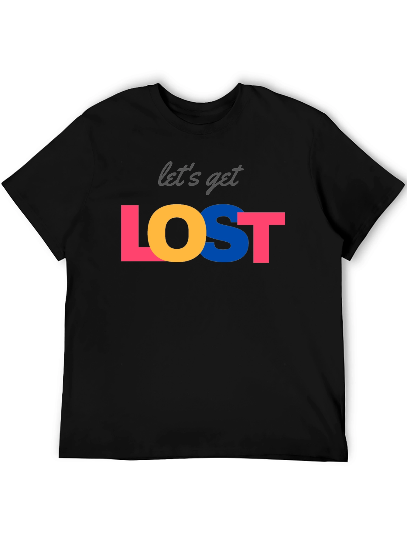 Lets Get Lost Graphic Tee - Black Crew Neck