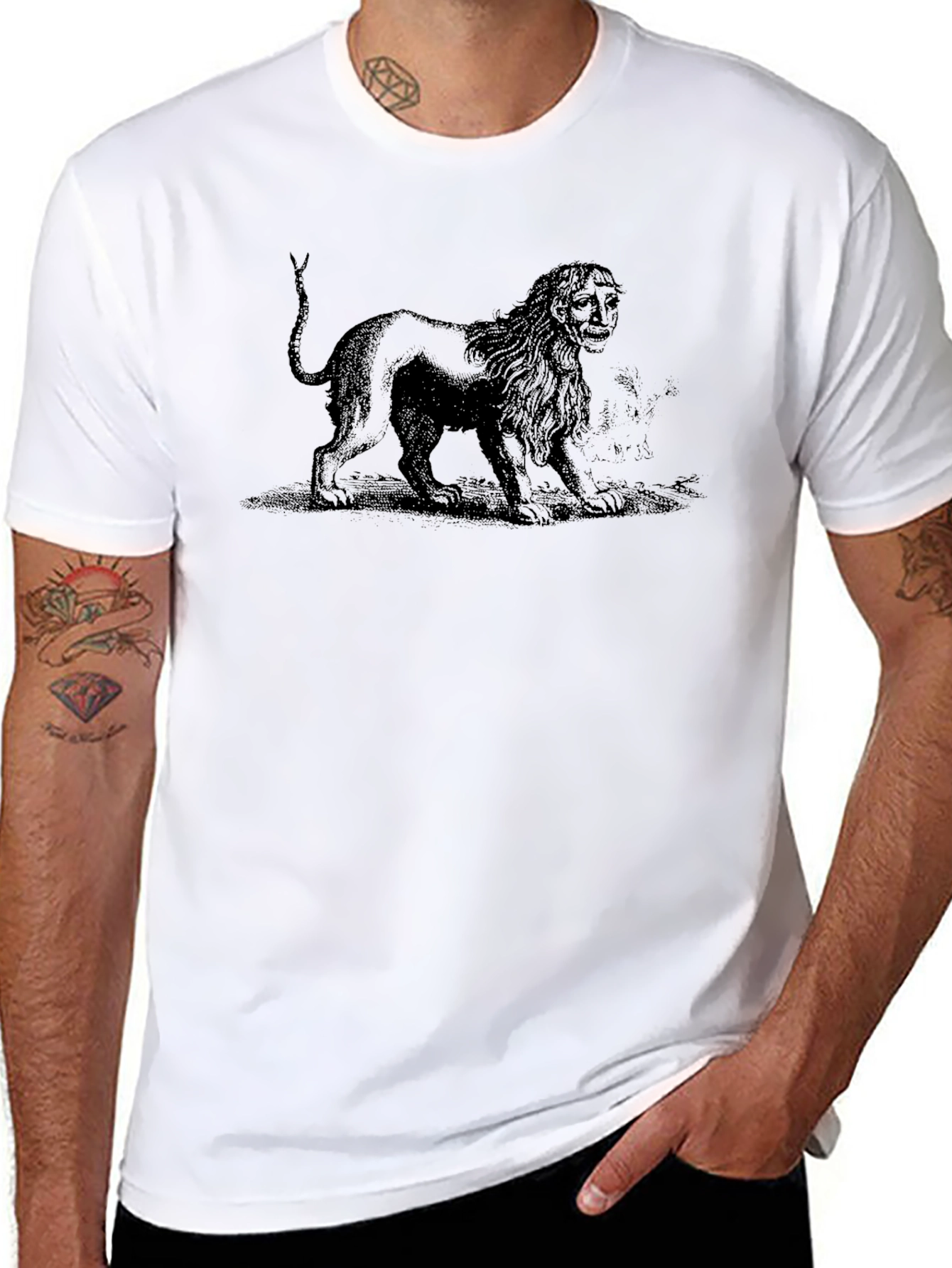 Lion Head Man Graphic T-Shirt