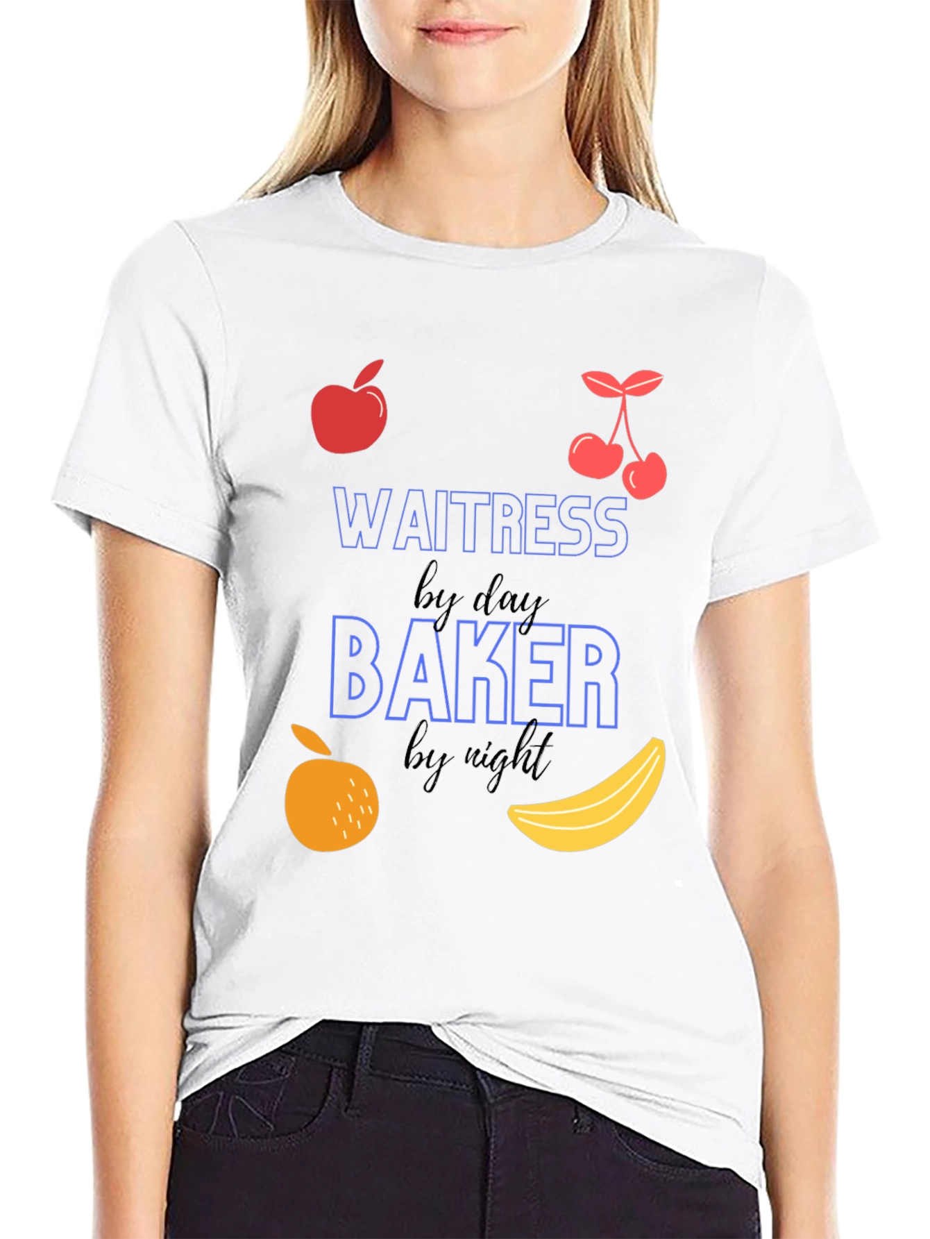 Waitress by Day Baker by Night Funny T-Shirt