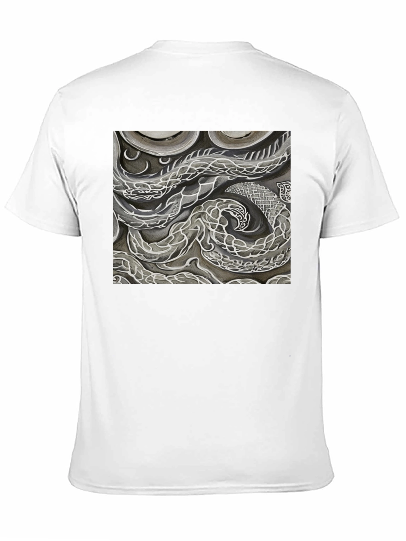 Abstract Dragon Graphic Black T-Shirt
