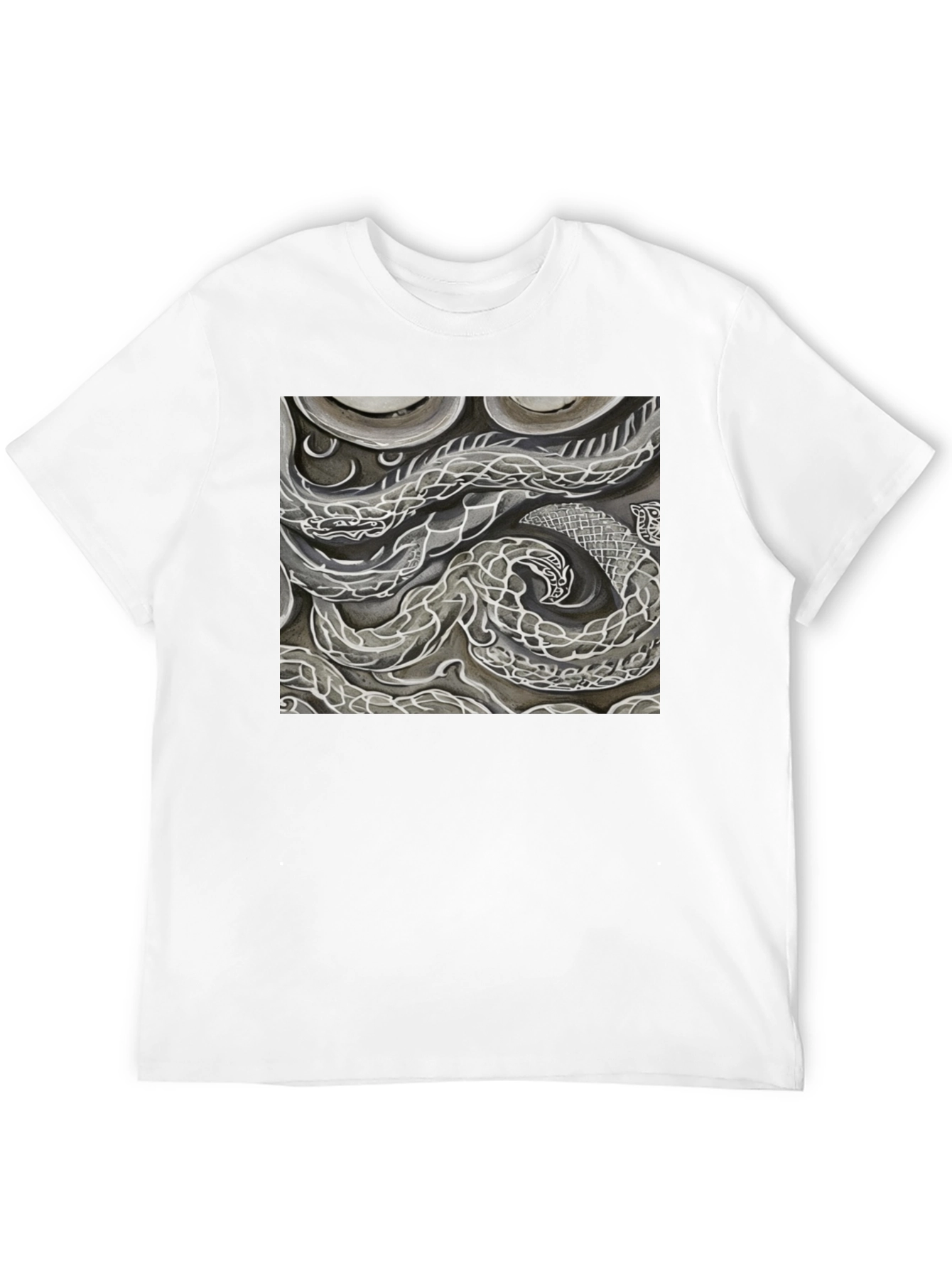 Abstract Dragon Graphic Black T-Shirt