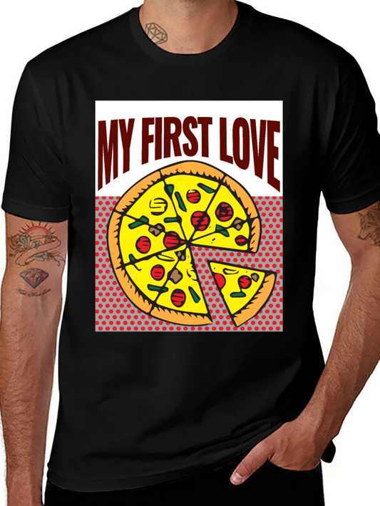 Pizza My First Love Graphic Tee - Foodie T-Shirt