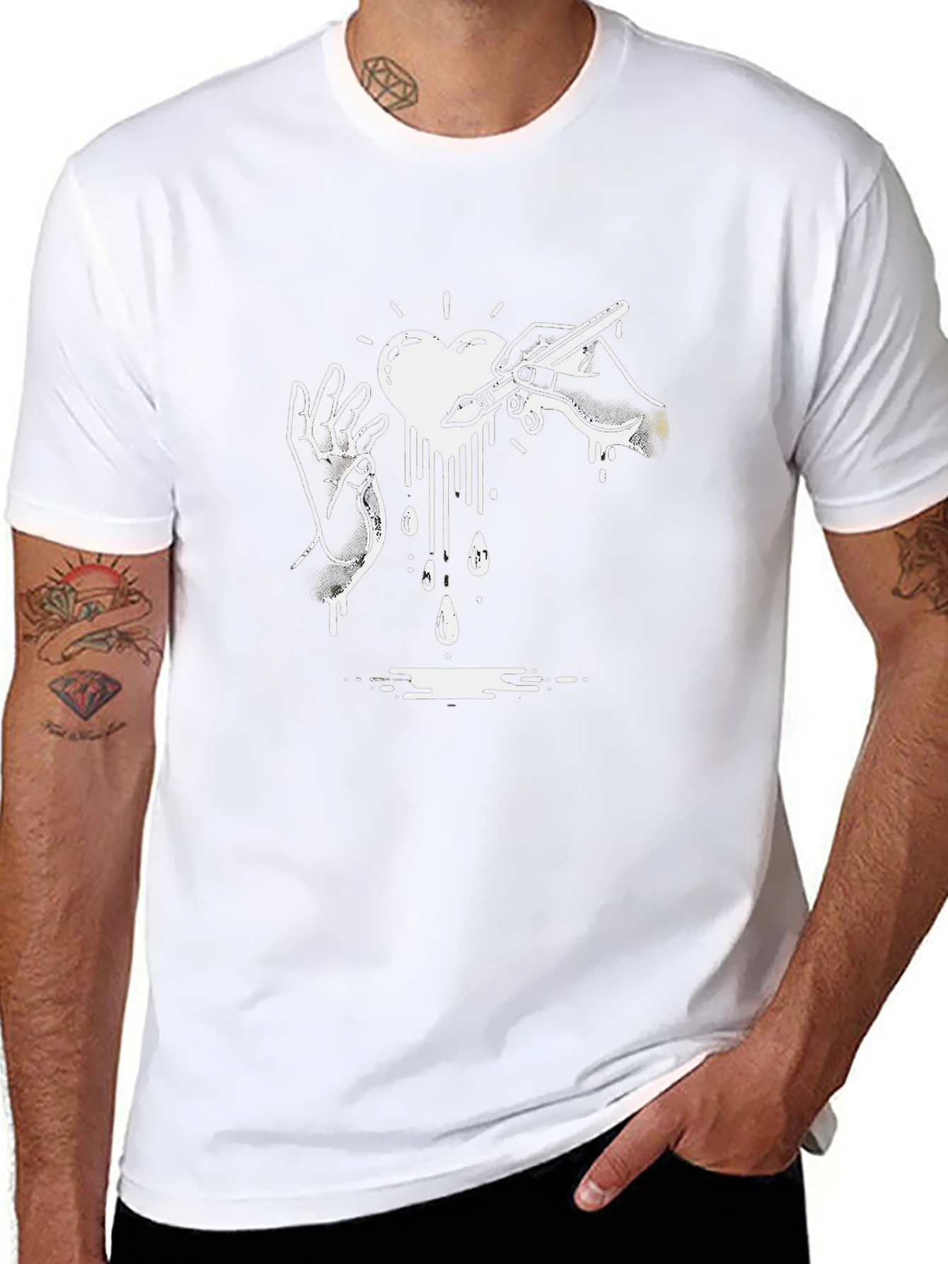 Heart Artist Graphic Black T-Shirt