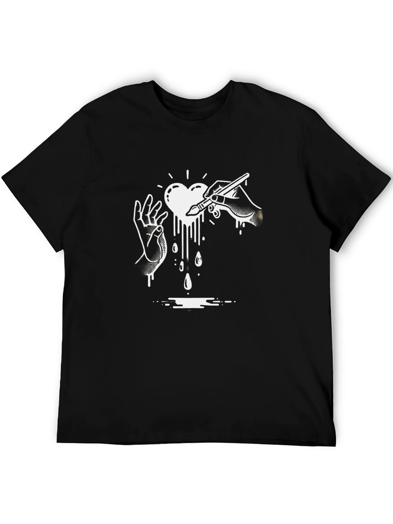 Heart Artist Graphic Black T-Shirt