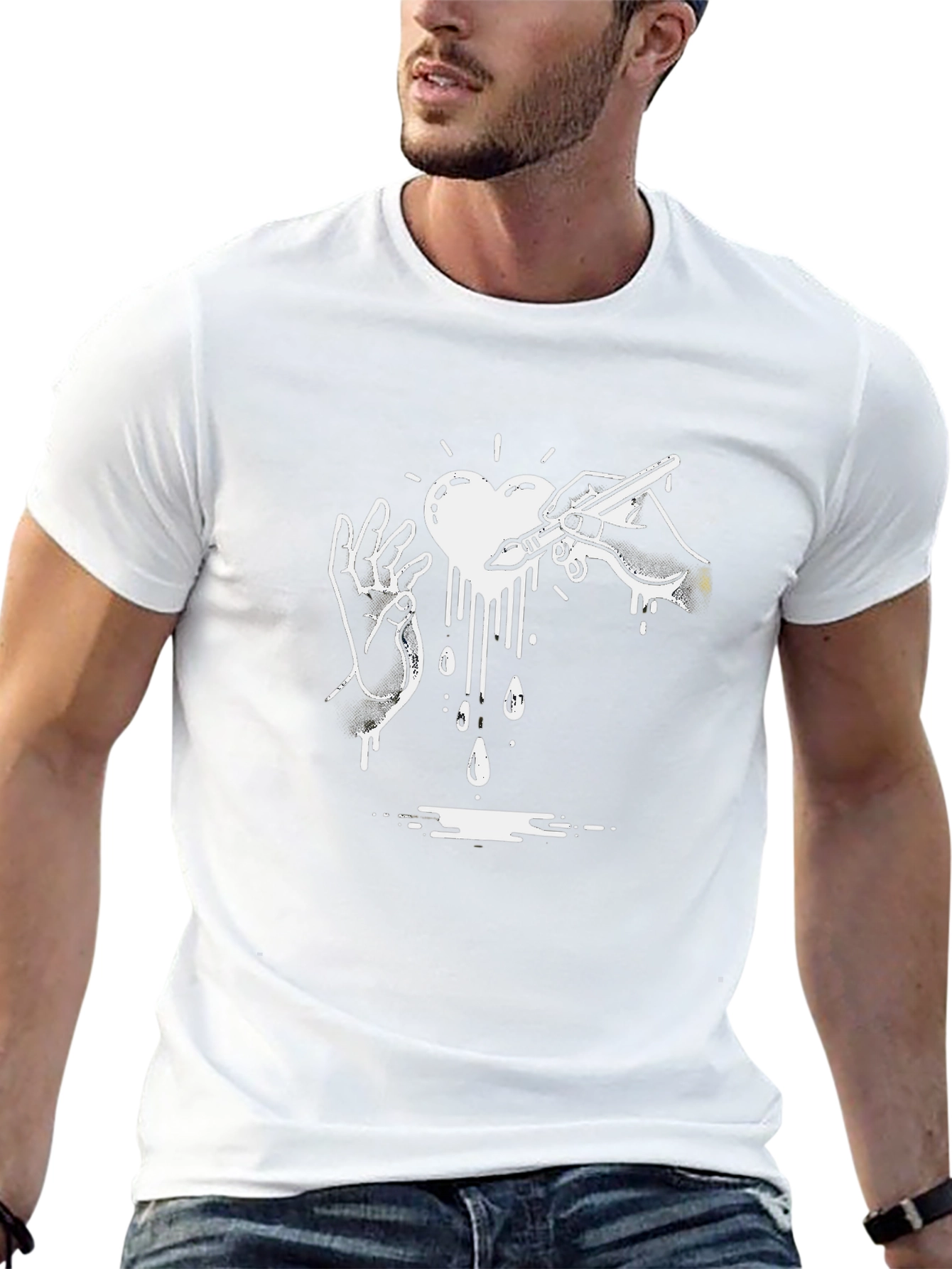 Heart Artist Graphic Black T-Shirt