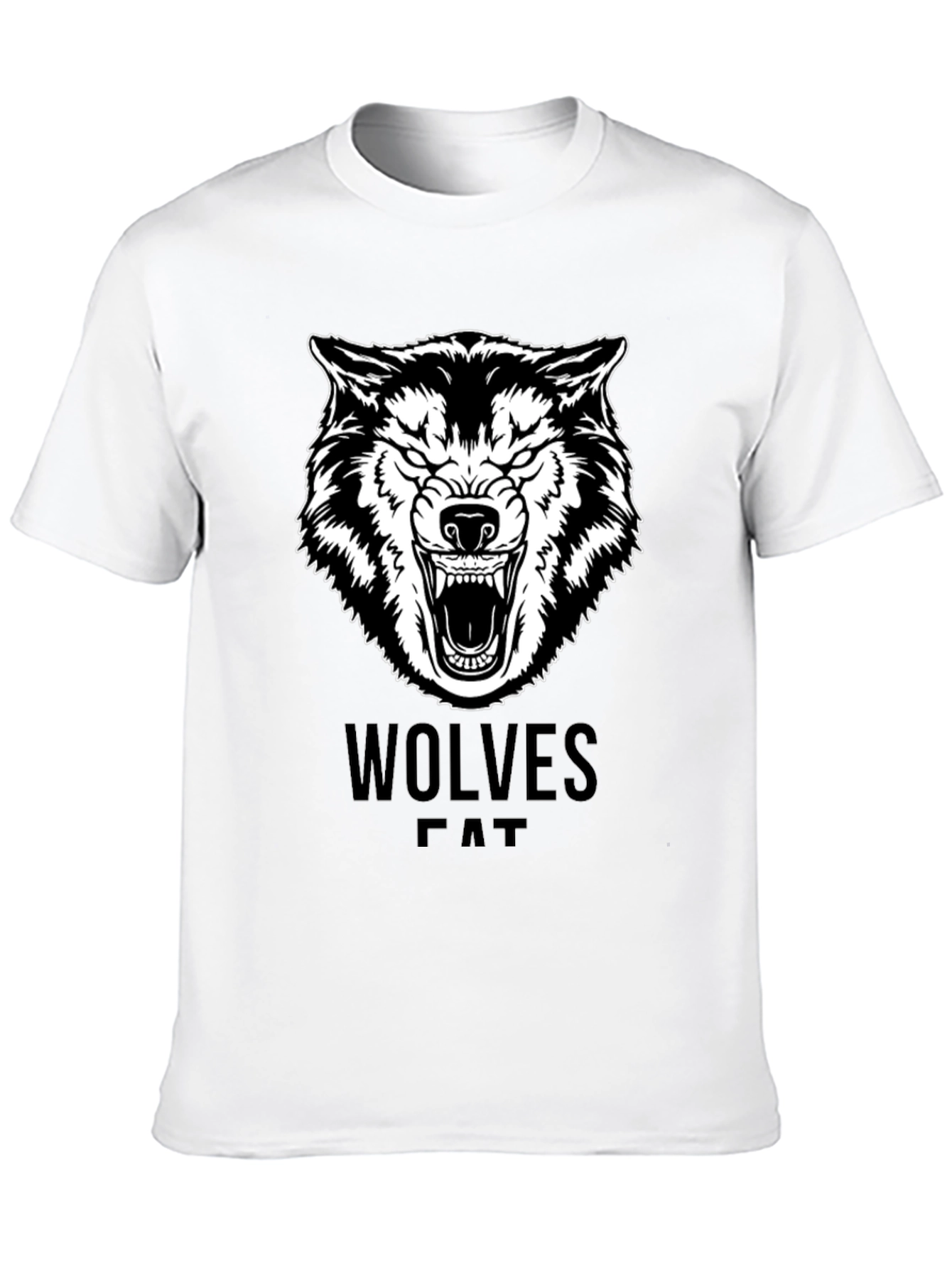 Wolves Graphic Print Black T-Shirt