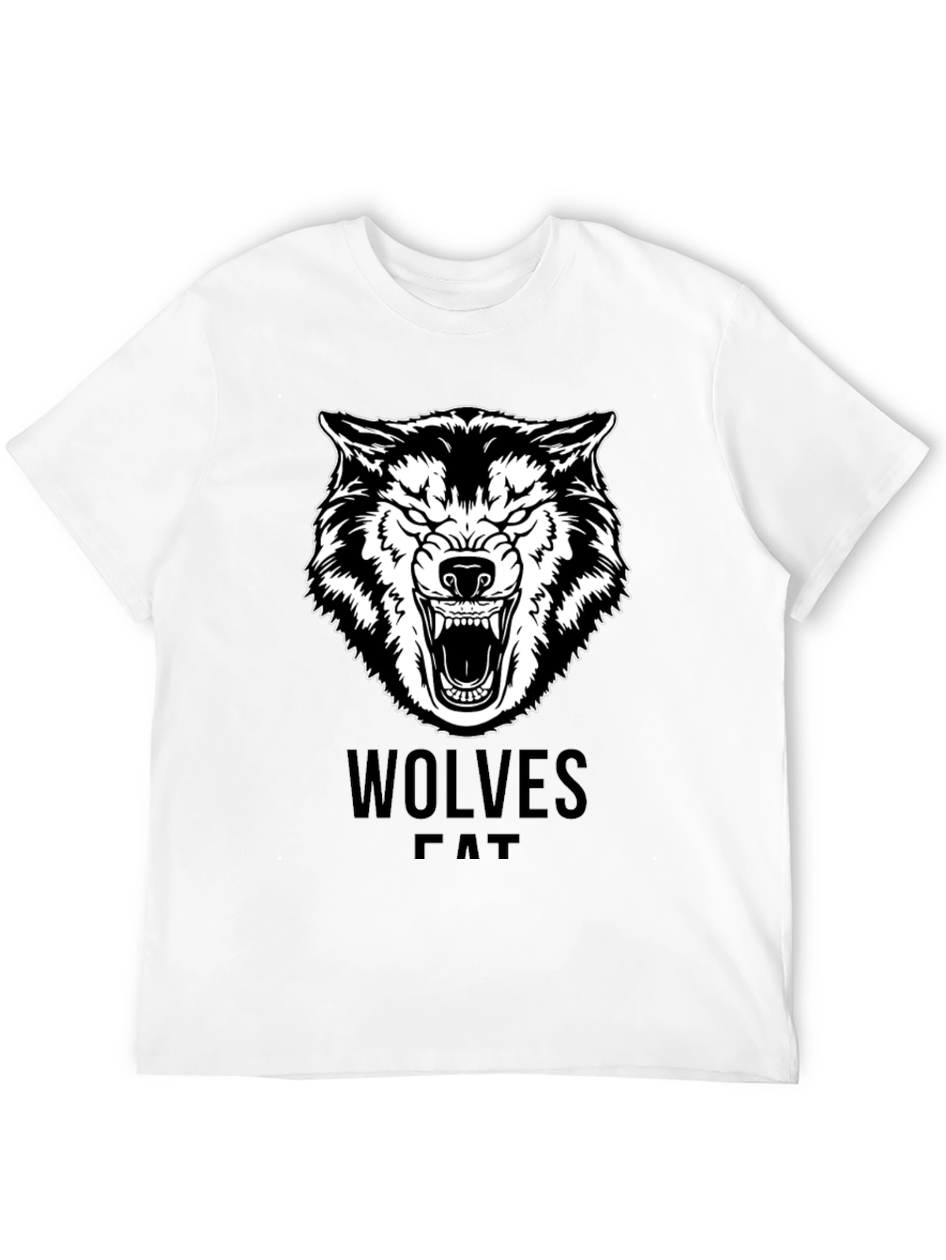 Wolves Graphic Print Black T-Shirt
