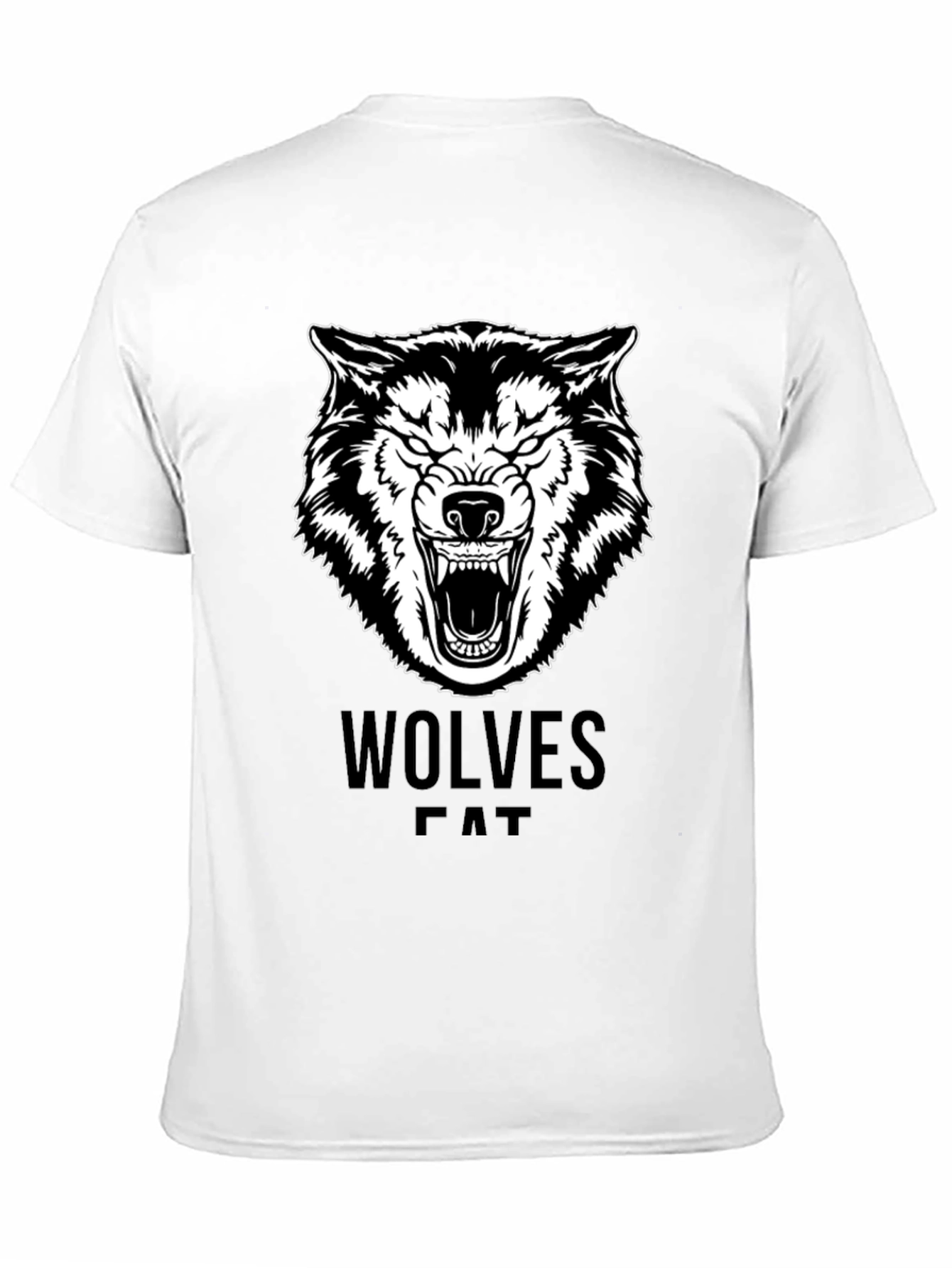 Wolves Graphic Print Black T-Shirt