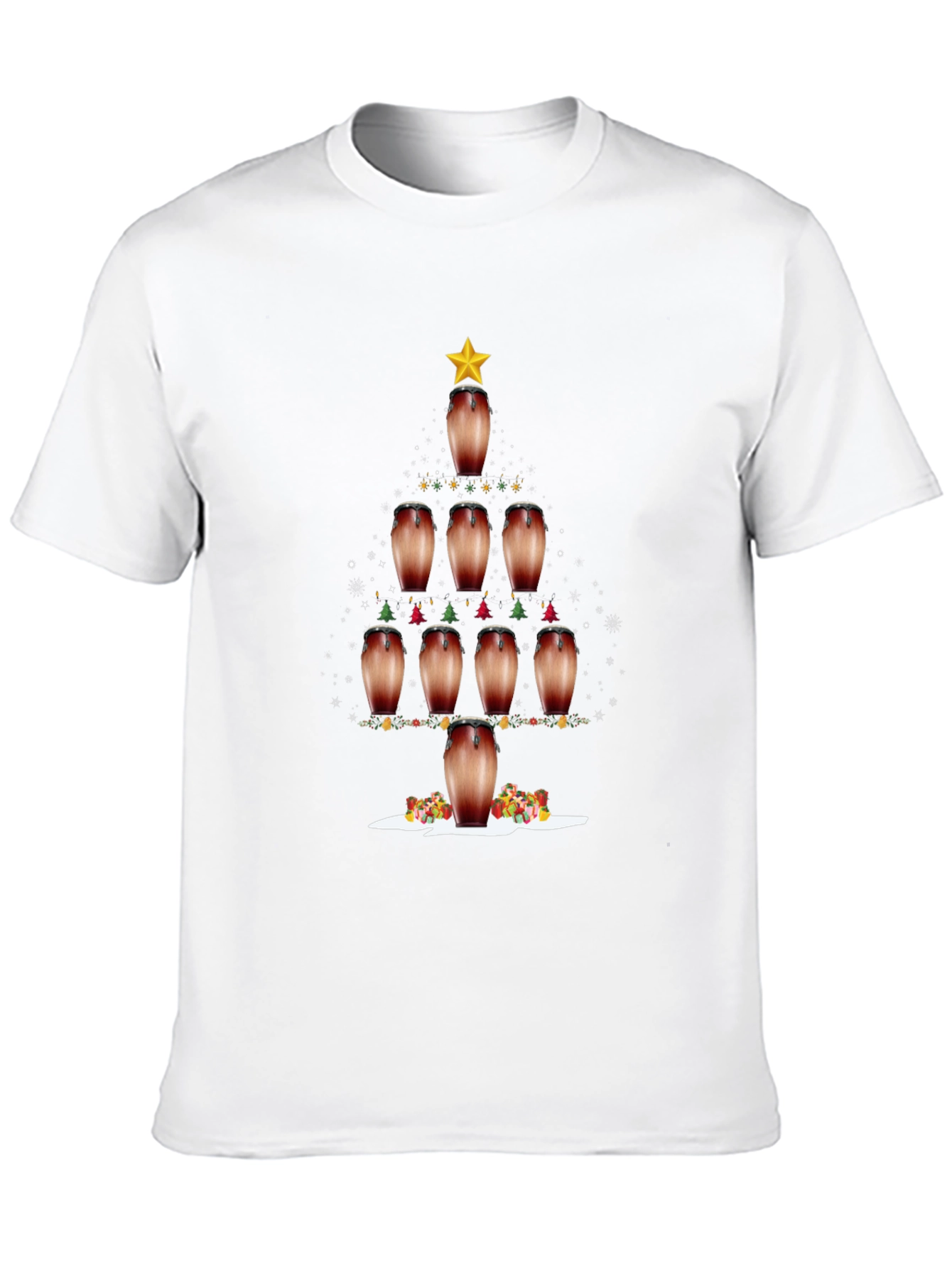 Conga Drum Christmas Tree Graphic Tee - Holiday Vibes!