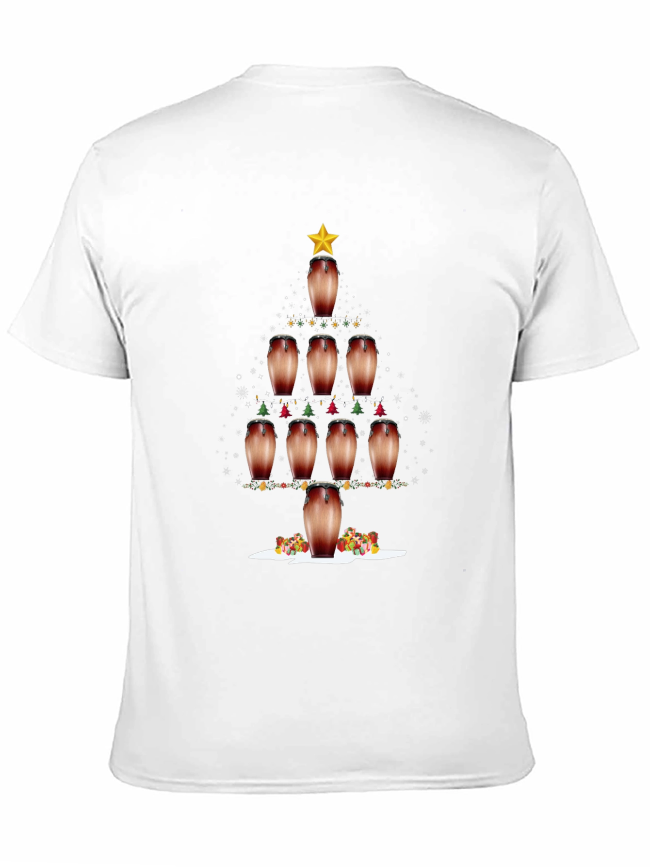 Conga Drum Christmas Tree Graphic Tee - Holiday Vibes!