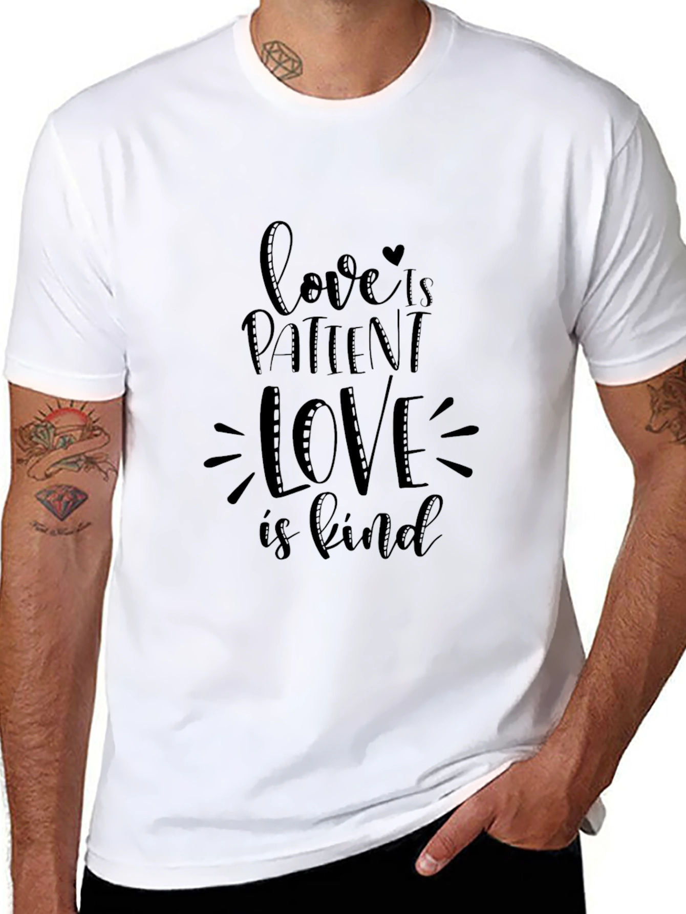 Love Is Patient Black Graphic Tee
