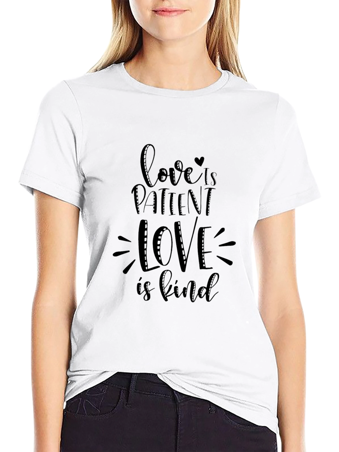 Love Is Patient Black Graphic Tee