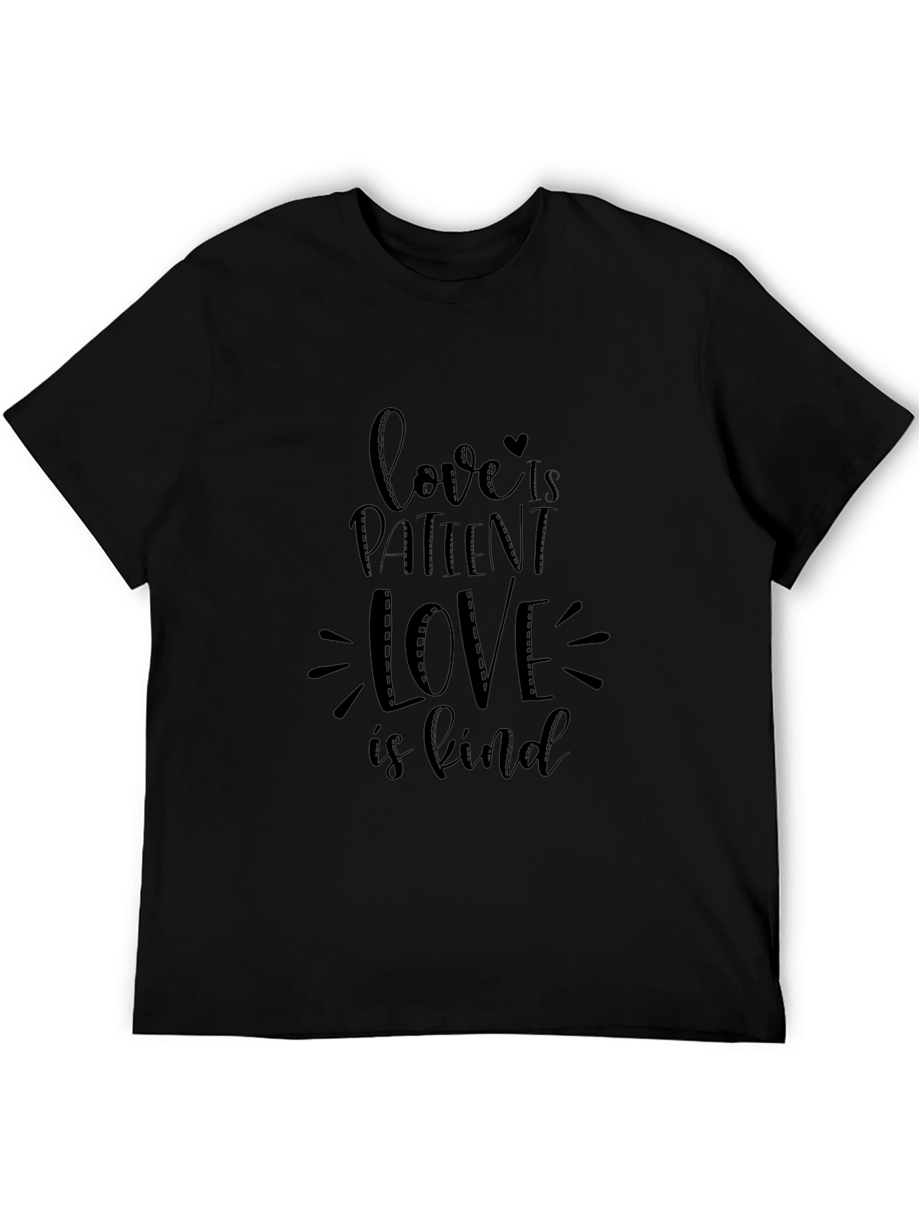 Love Is Patient Black Graphic Tee
