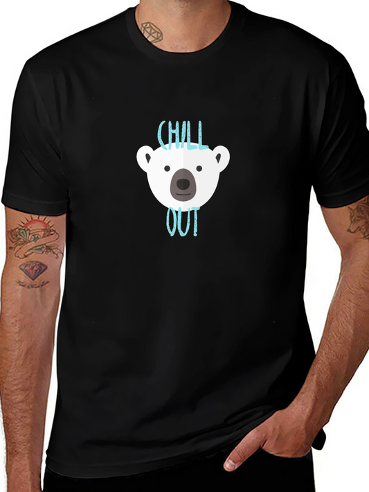 Chill Out Bear Graphic T-Shirt - Black