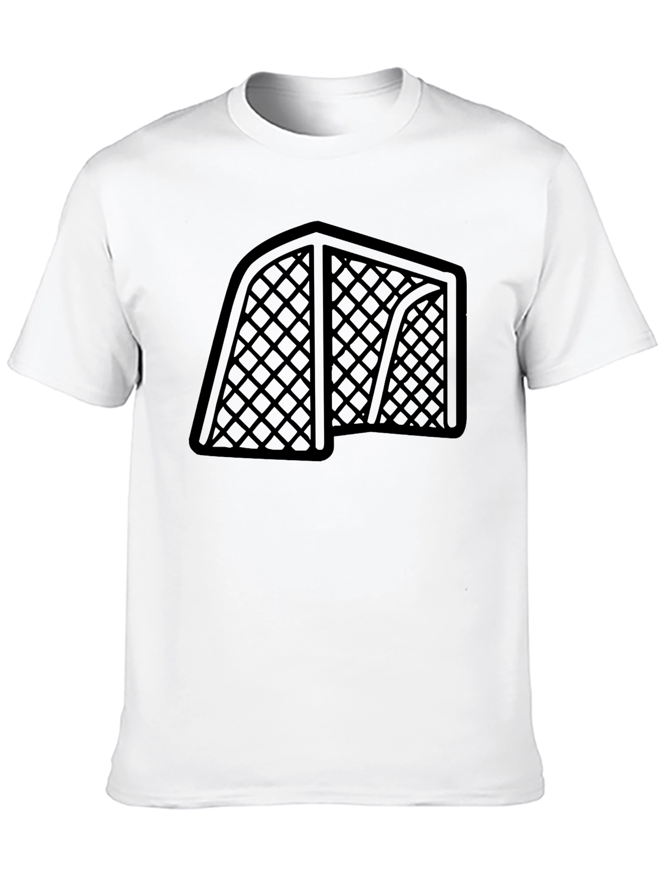 Hockey Goal Graphic Tee - Black Cotton