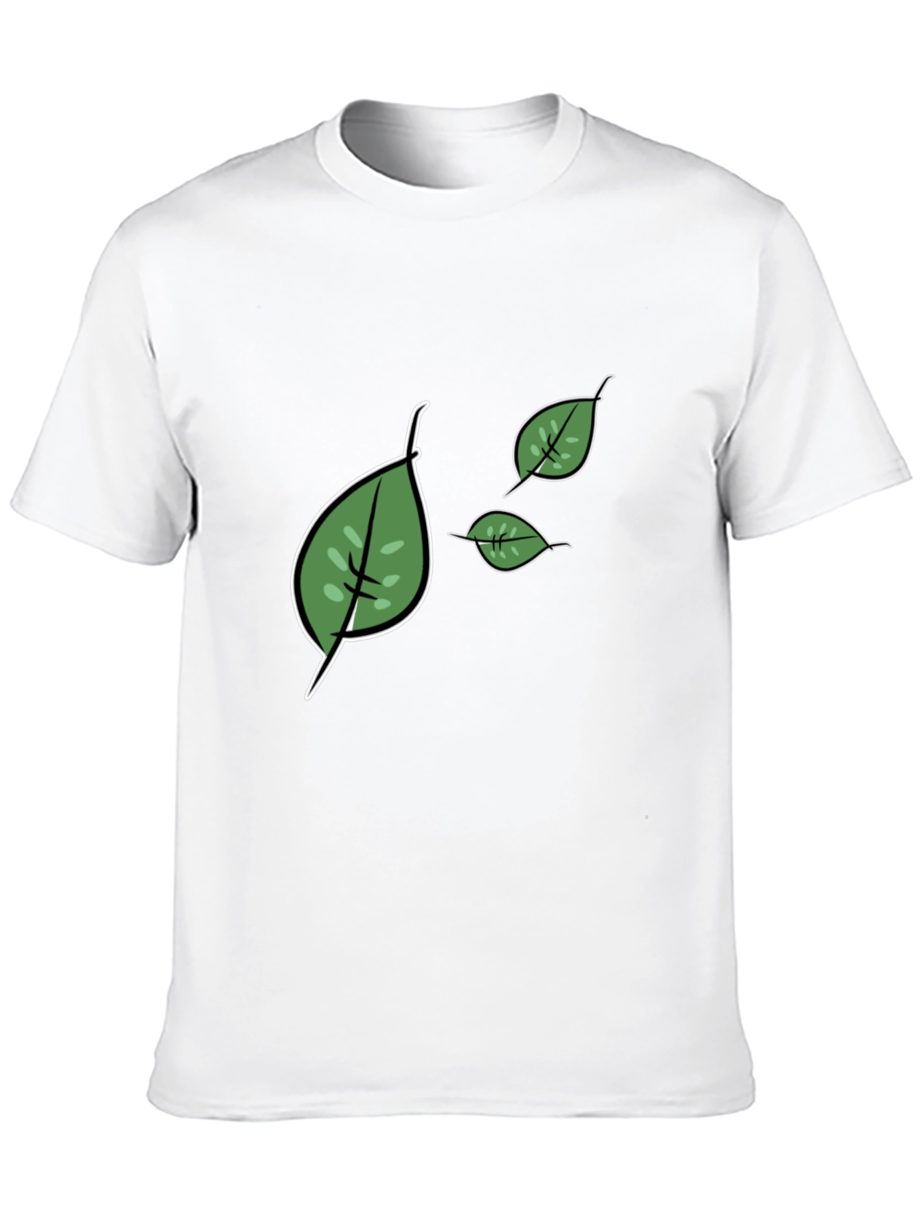Leaf Graphic Print Tee - Casual Style