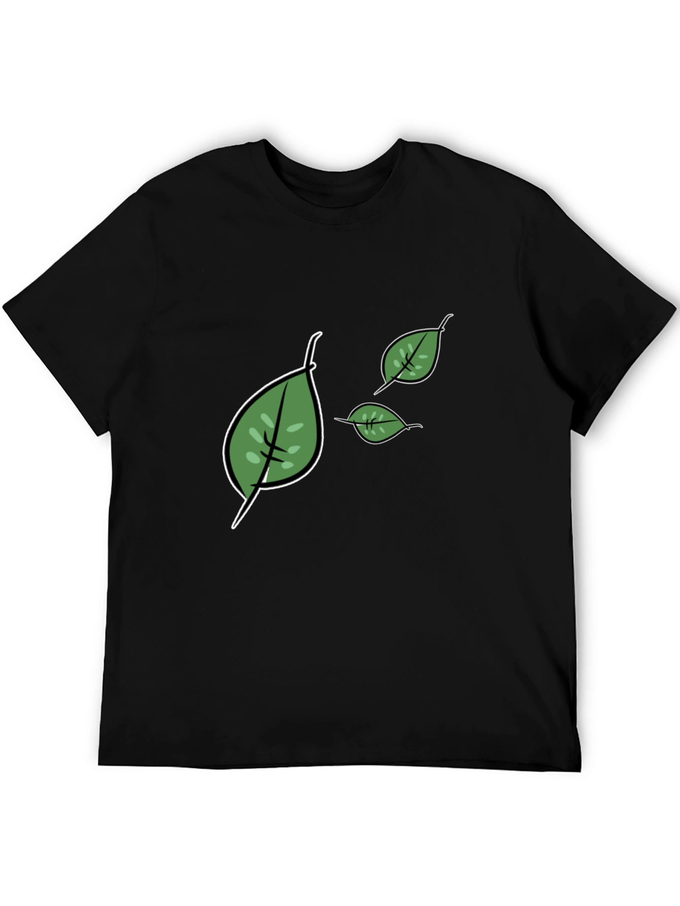 Leaf Graphic Print Tee - Casual Style