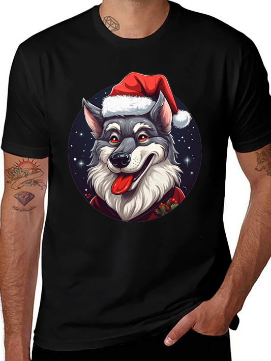Festive Wolf T-Shirt: Holiday Cheer