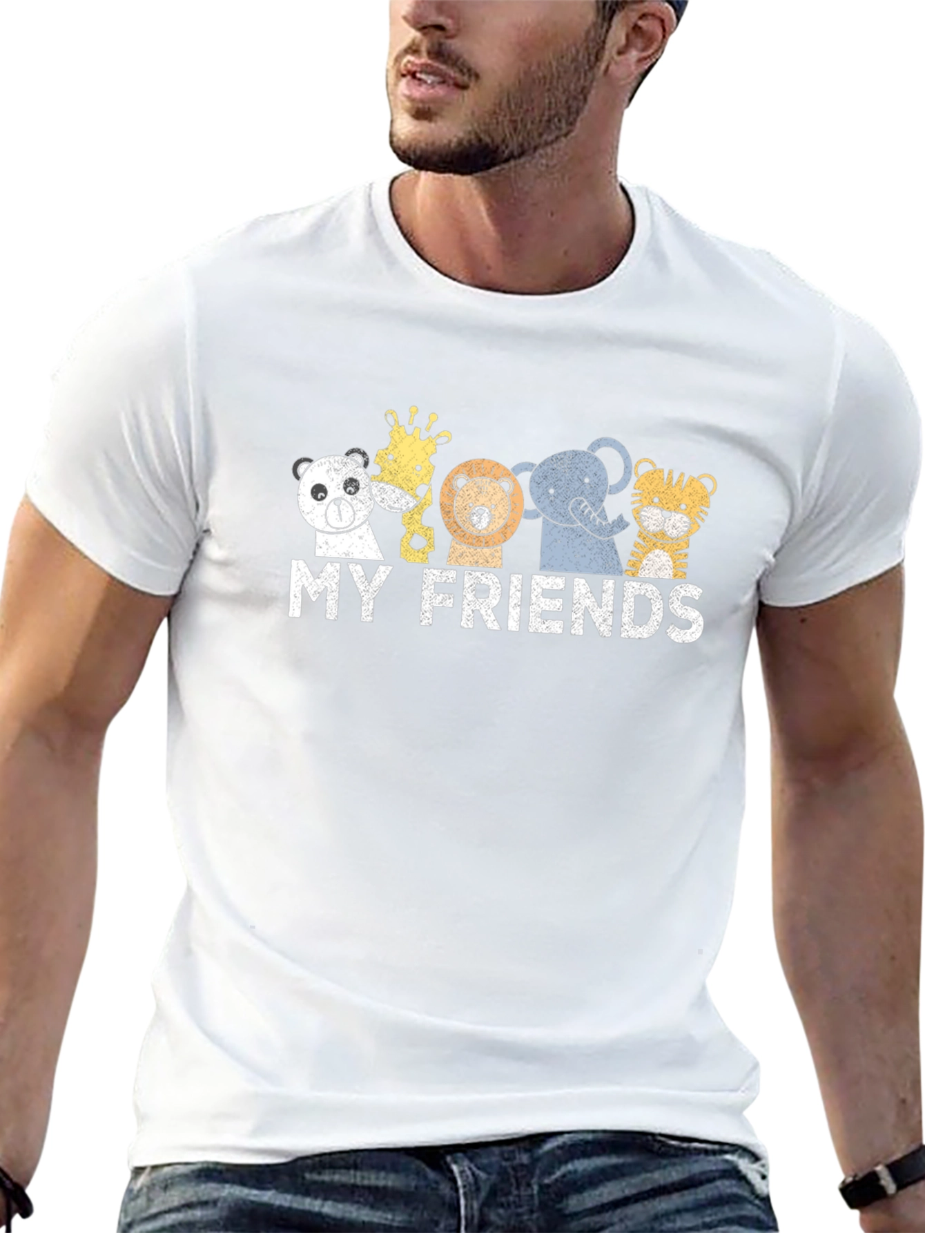 Cute Animal Friends Graphic T-Shirt