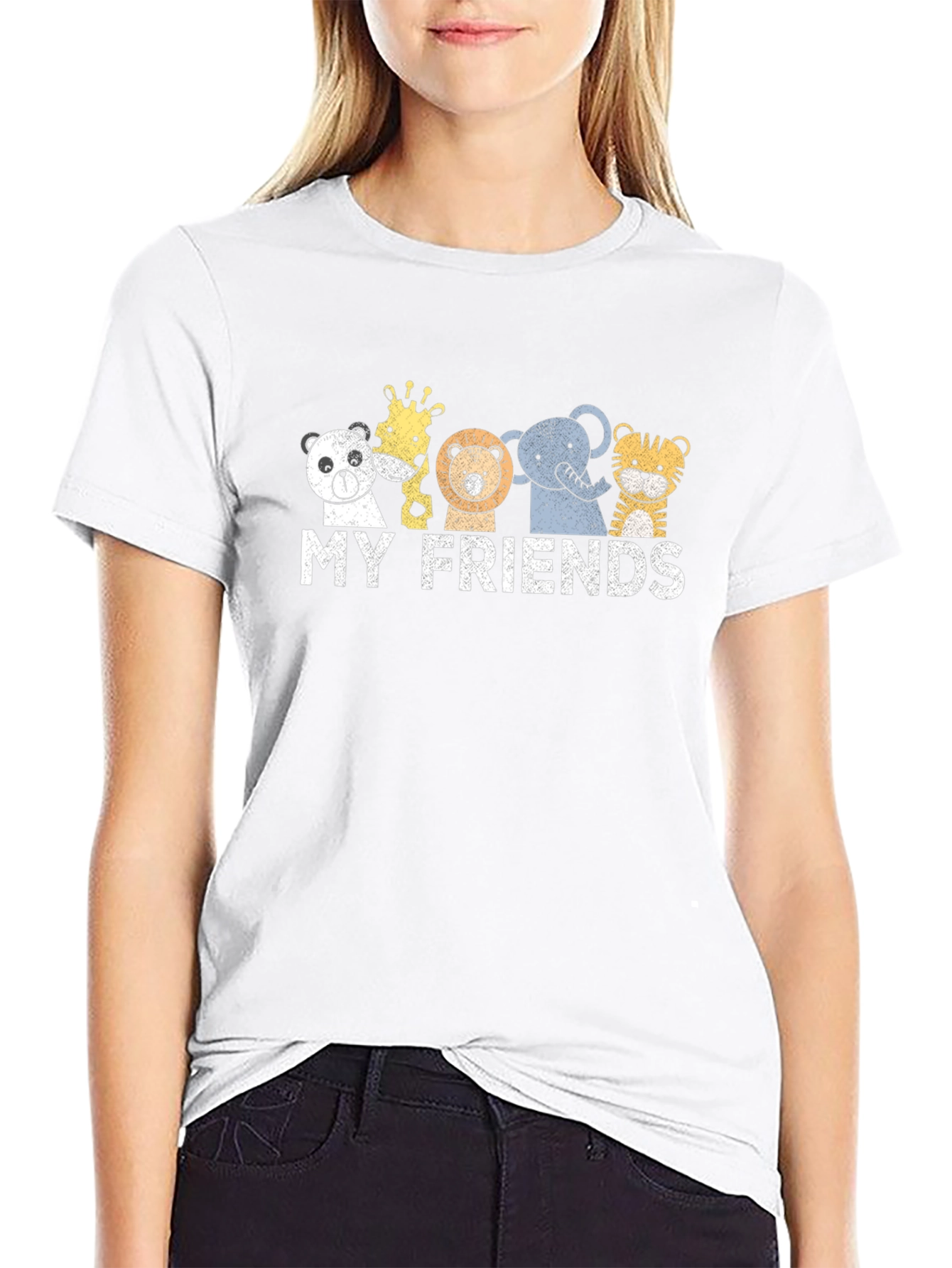 Cute Animal Friends Graphic T-Shirt