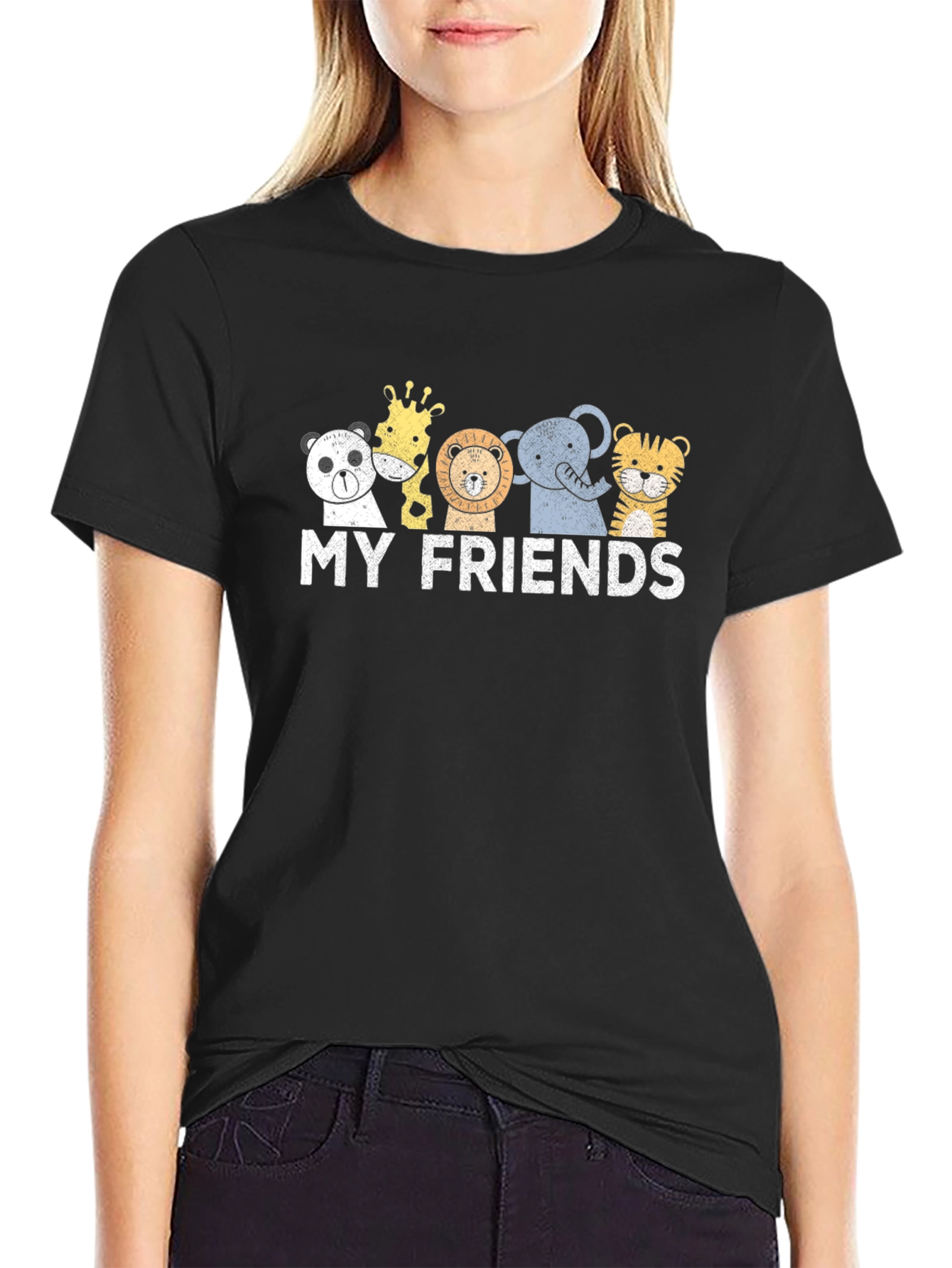 Cute Animal Friends Graphic T-Shirt