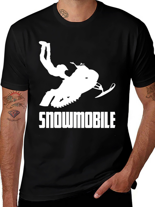 Snowmobile Stunt T-Shirt - Black Graphic Tee