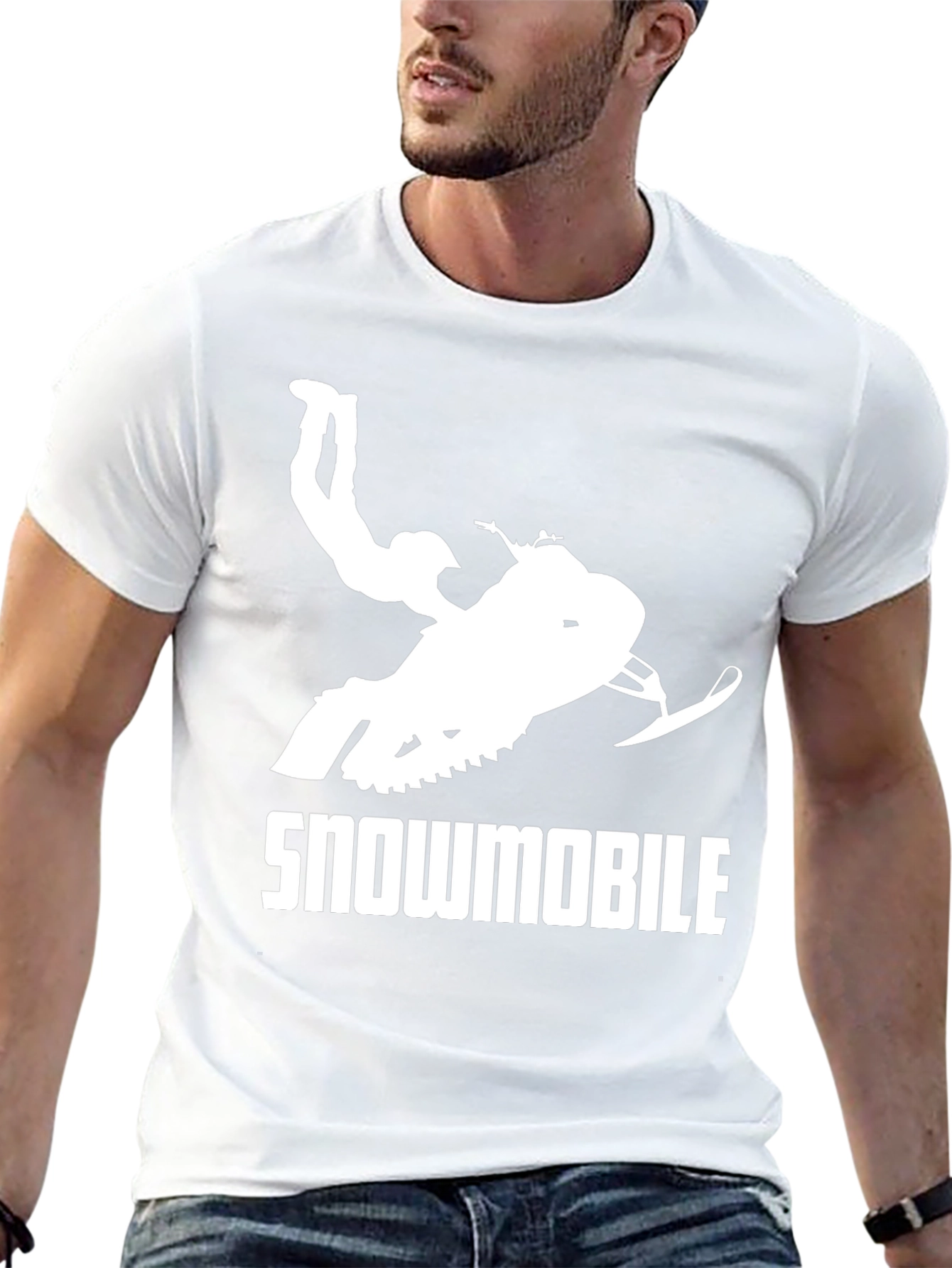 Snowmobile Stunt T-Shirt - Black Graphic Tee
