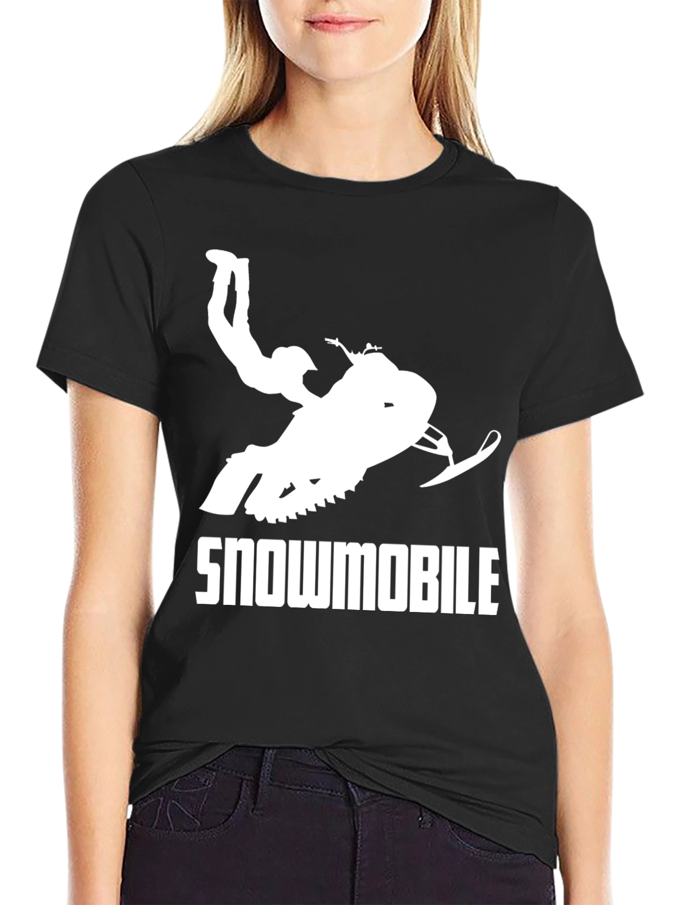 Snowmobile Stunt T-Shirt - Black Graphic Tee