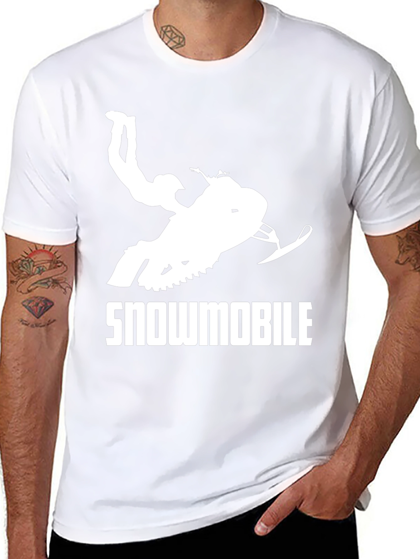 Snowmobile Stunt T-Shirt - Black Graphic Tee