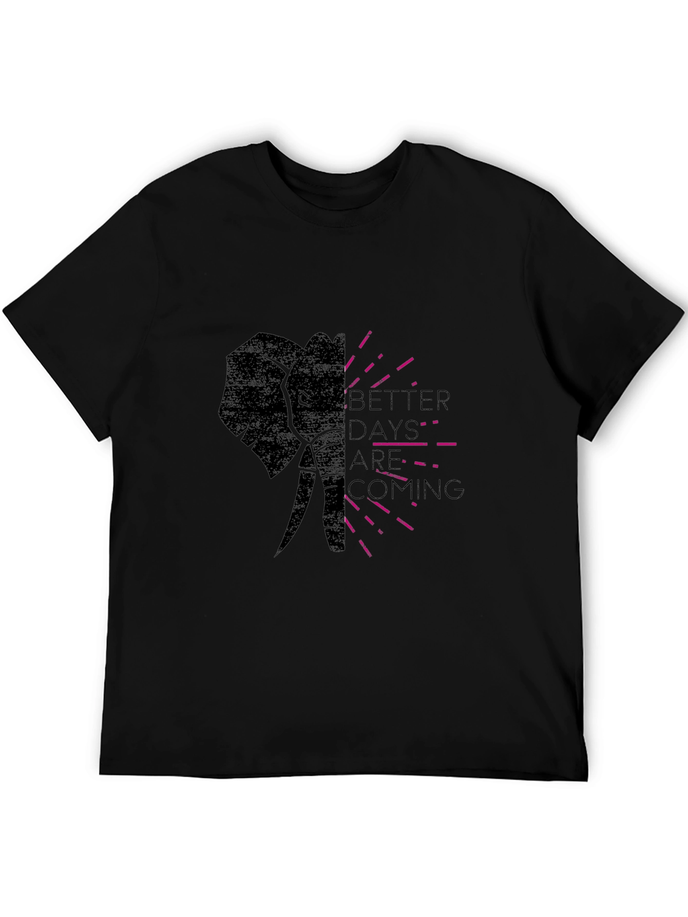 Elephant Graphic Print T-Shirt - Better Days Ahead