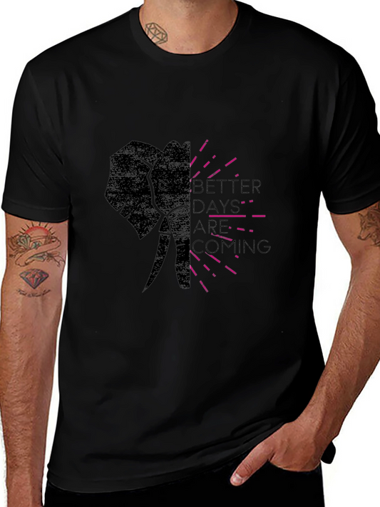 Elephant Graphic Print T-Shirt - Better Days Ahead